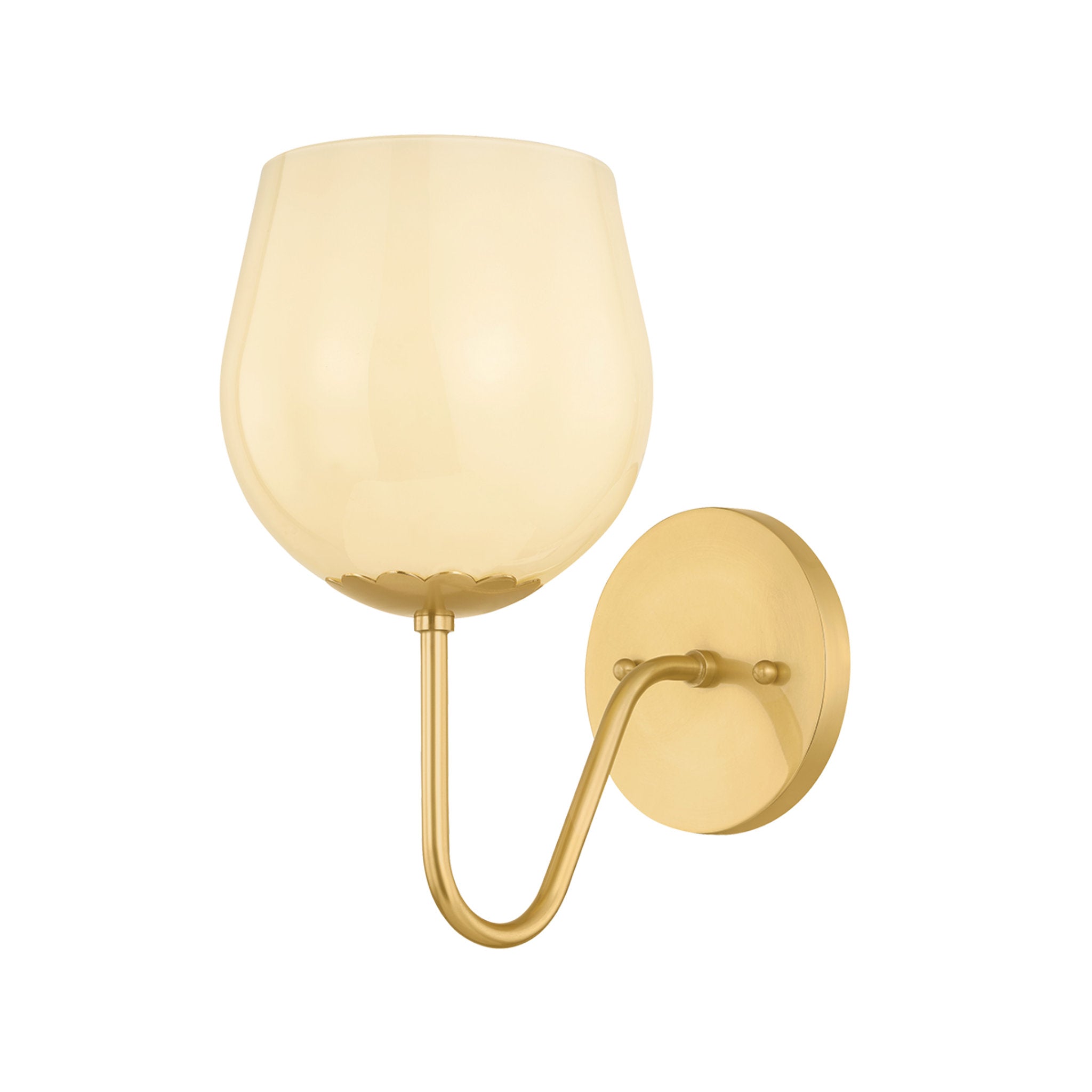 Genevieve 1-Light Wall Sconce in Aged Brass 8.75L x 6W x 10.5H