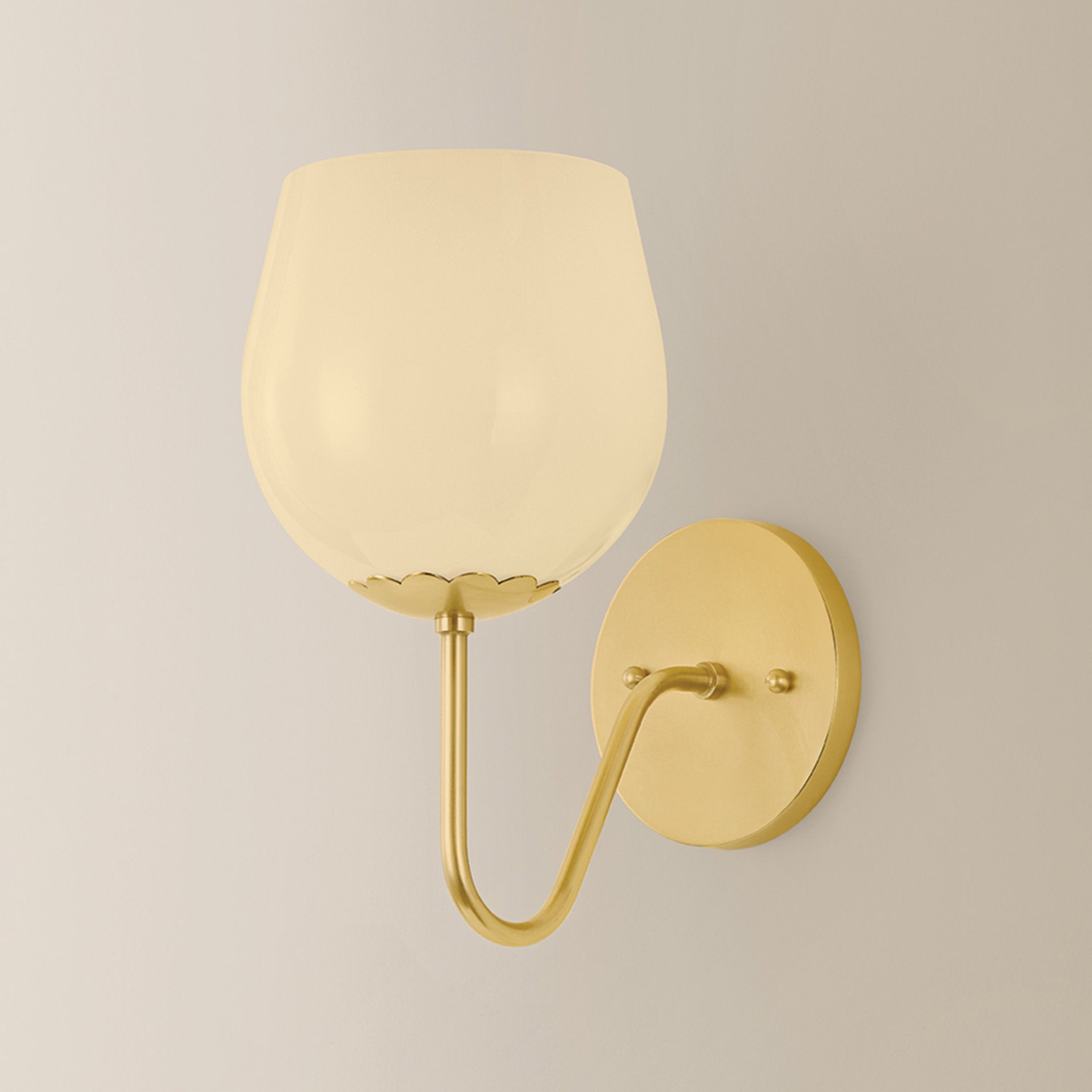 Genevieve 1-Light Wall Sconce in Aged Brass 8.75L x 6W x 10.5H