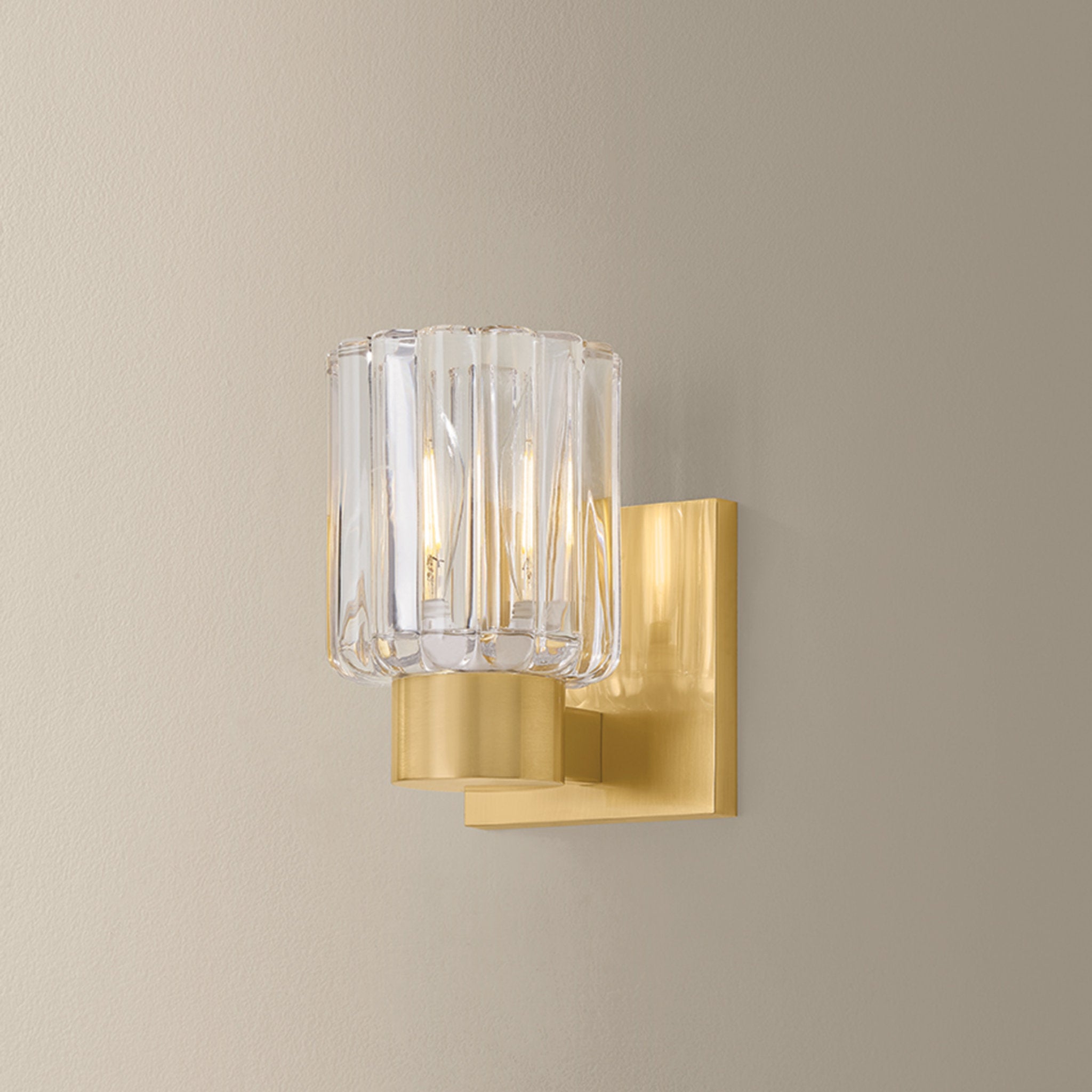 Danae 1-Light Bath and Vanity in Aged Brass 5L x 4.25W x 6.25H