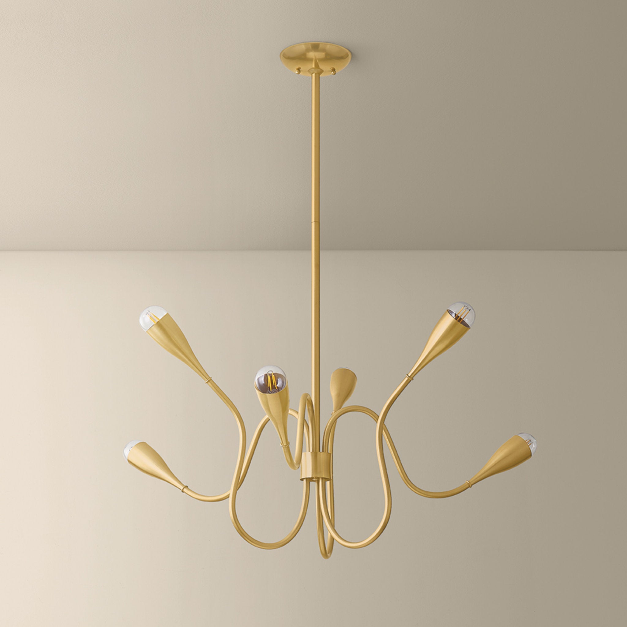 Anaise 6-Light Chandelier in Aged Brass 36W x 18.5H