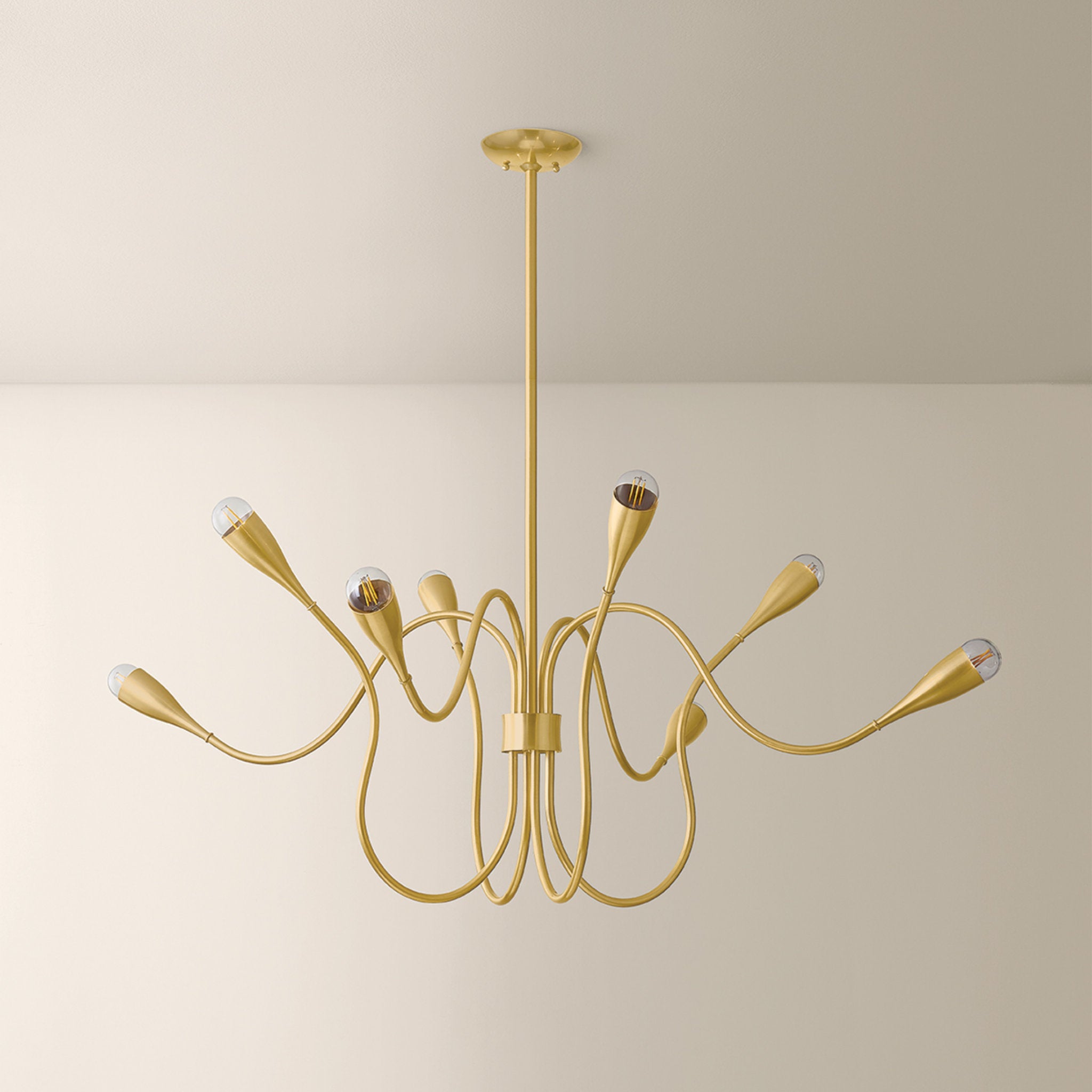 Anaise 8-Light Chandelier in Aged Brass 47.75W x 21H