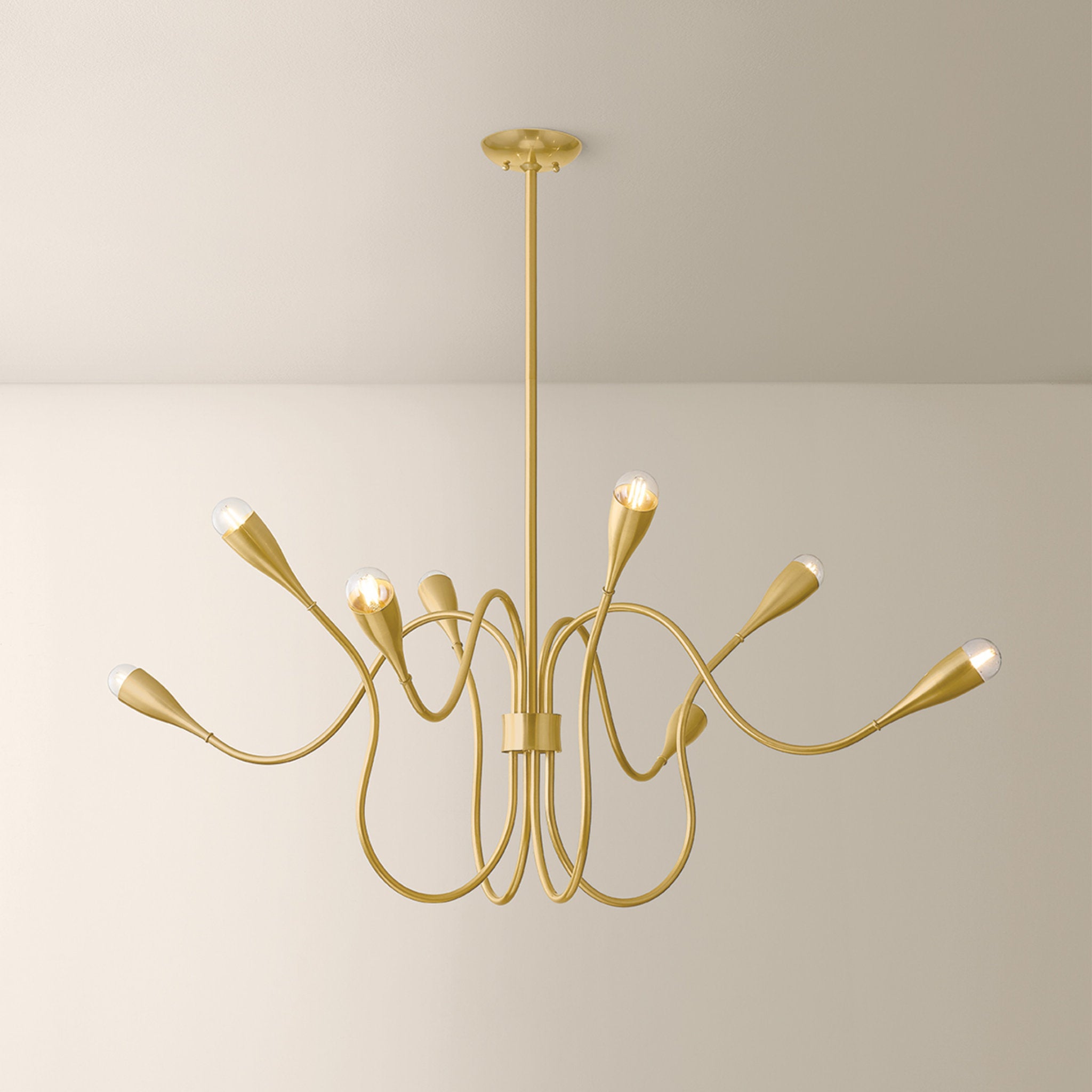 Anaise 8-Light Chandelier in Aged Brass 47.75W x 21H