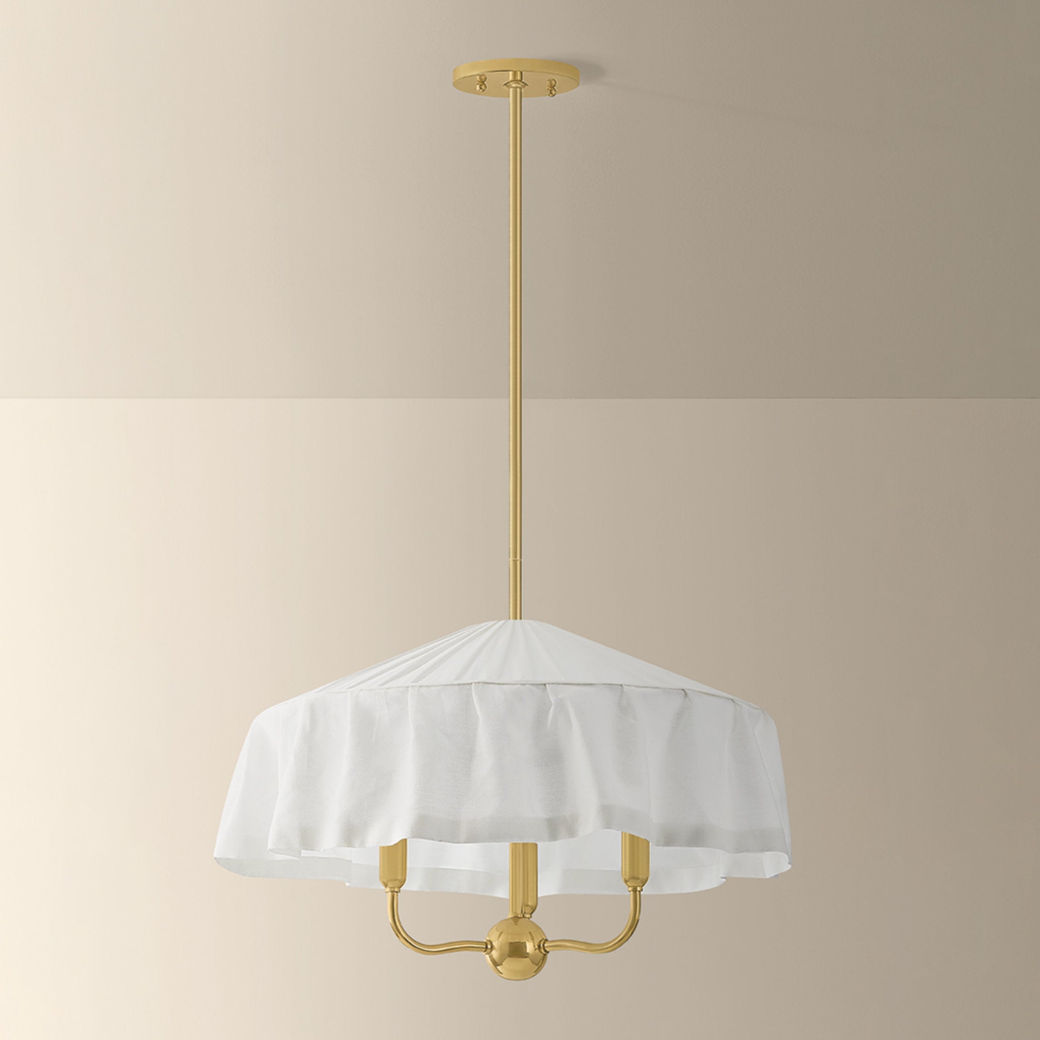 Shivonne 3-Light Pendant in Aged Brass 22W x 13H