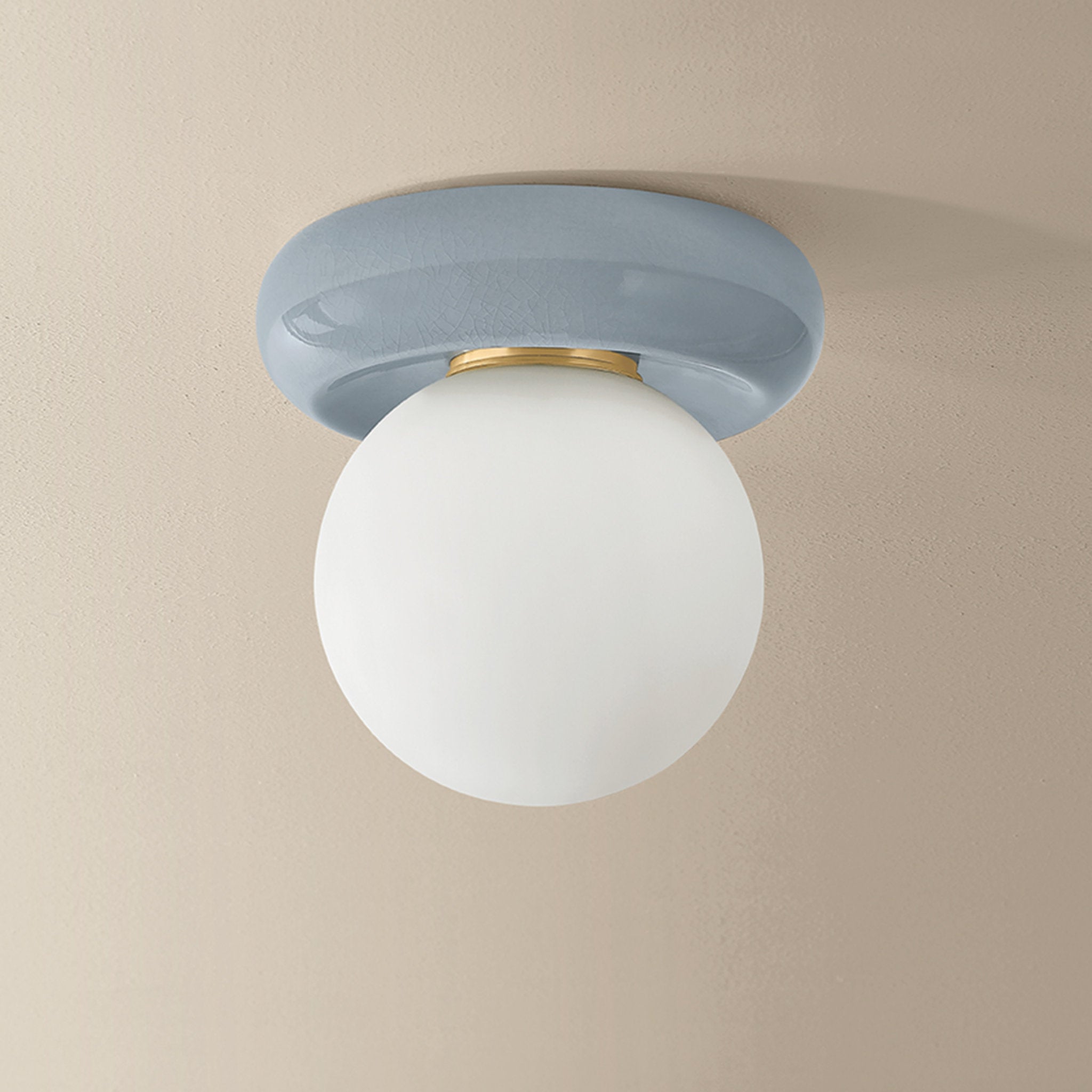 Tyra 1-Light Flush Mount in Aged Brass 8.75W x 6H