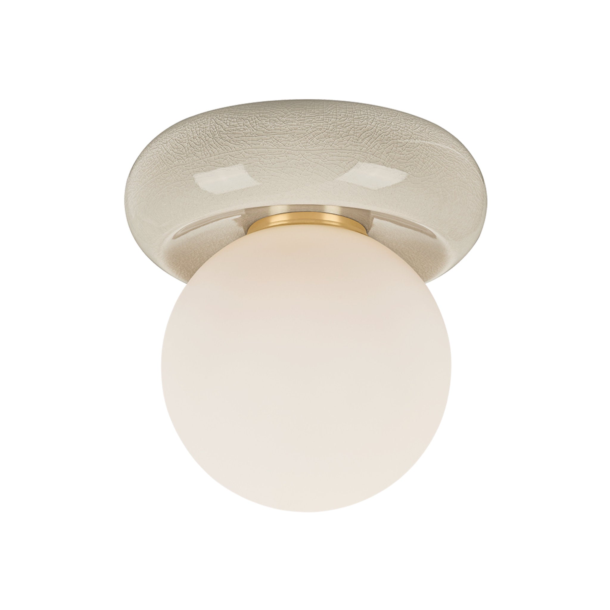 Tyra 1-Light Flush Mount in Aged Brass 8.75W x 9H