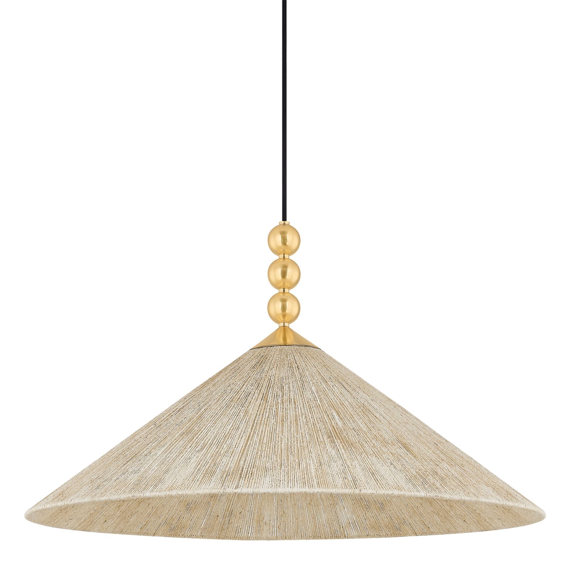 Song 1-Light Pendant in Aged Brass by Dabito 30W x 17.5H
