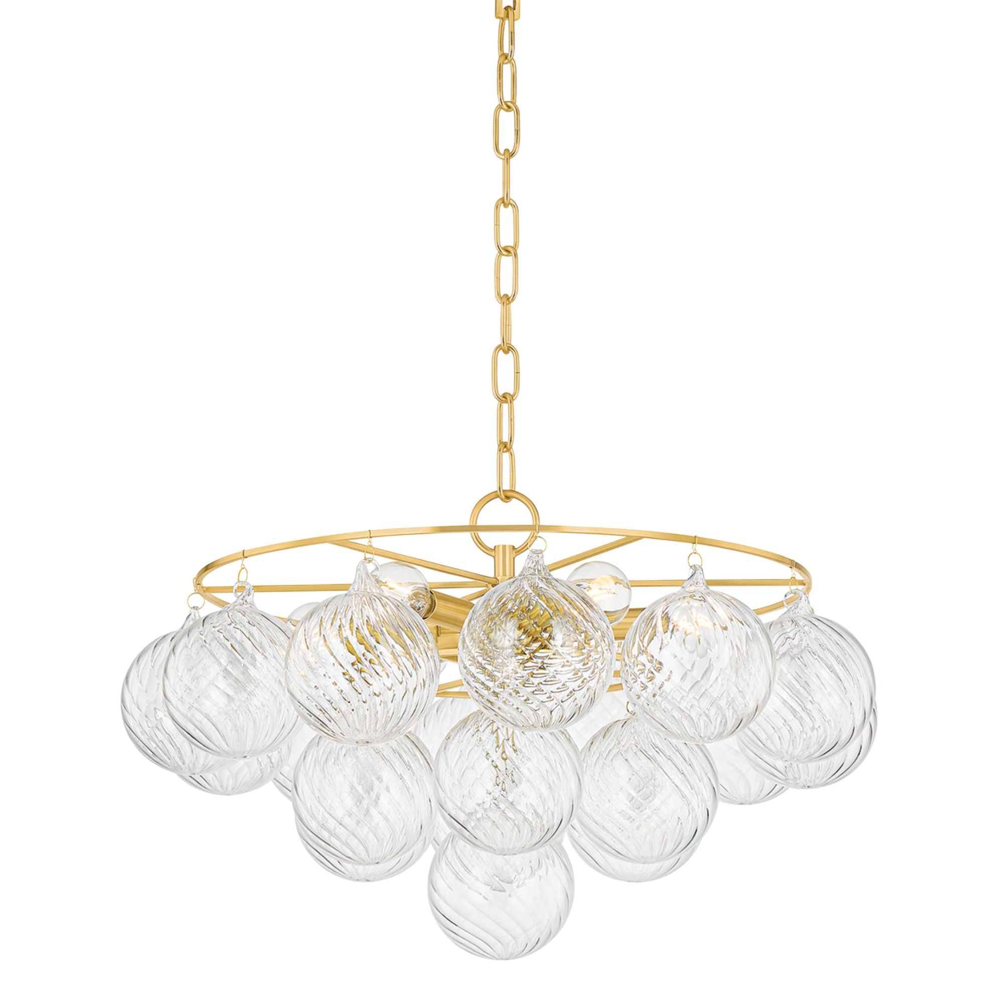 MIMI 6-Light Chandelier in  Aged Brass by  MEGAN MOLTEN 22.5L x 22.5W x 13H