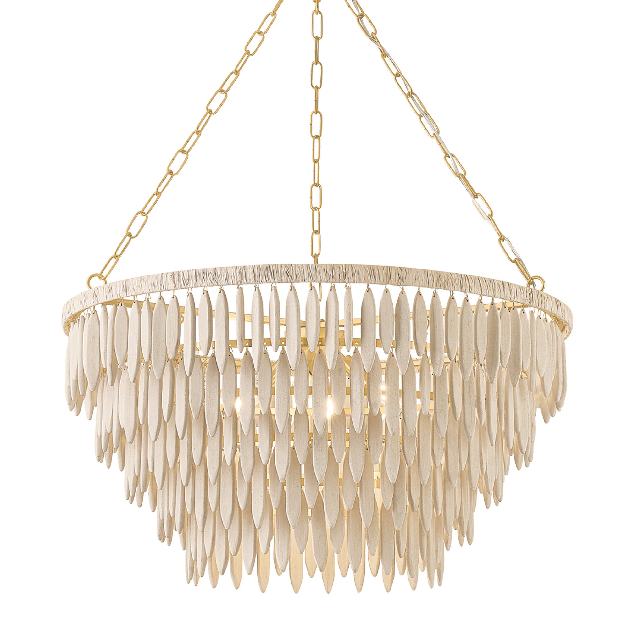 Tiffany 5-Light Chandelier in Aged Brass 31.5W x 17.75H