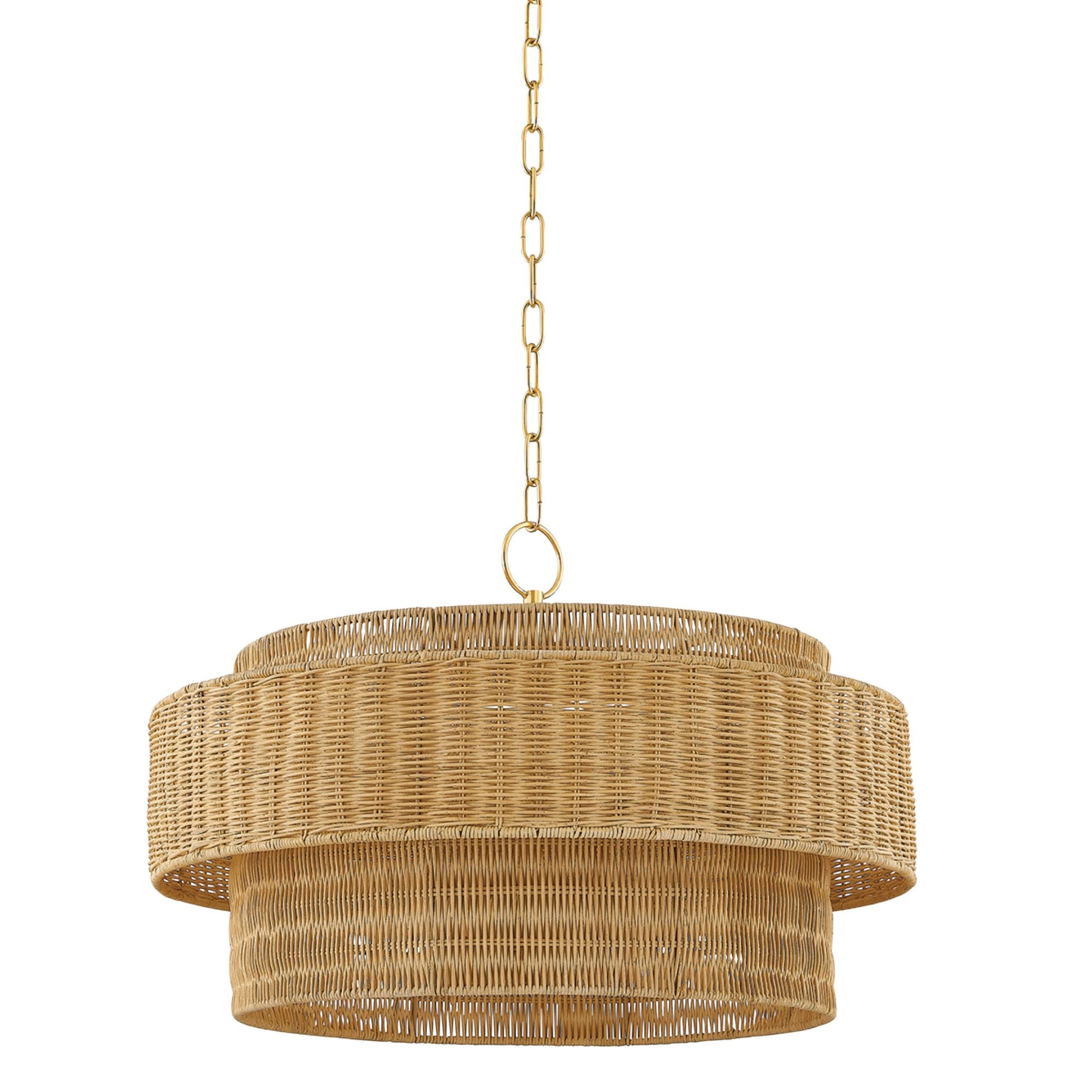 Danica 4-Light Pendant in Aged Brass 24W x 16.25H