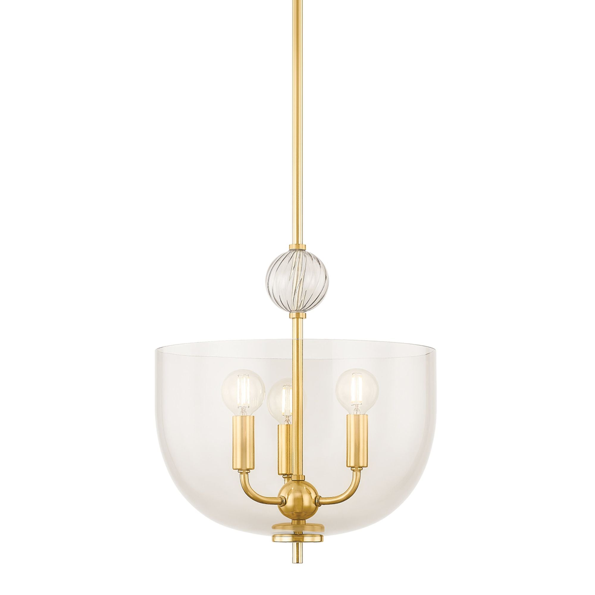 Arianne 3-Light Lantern in Aged Brass 13W x 14.25H