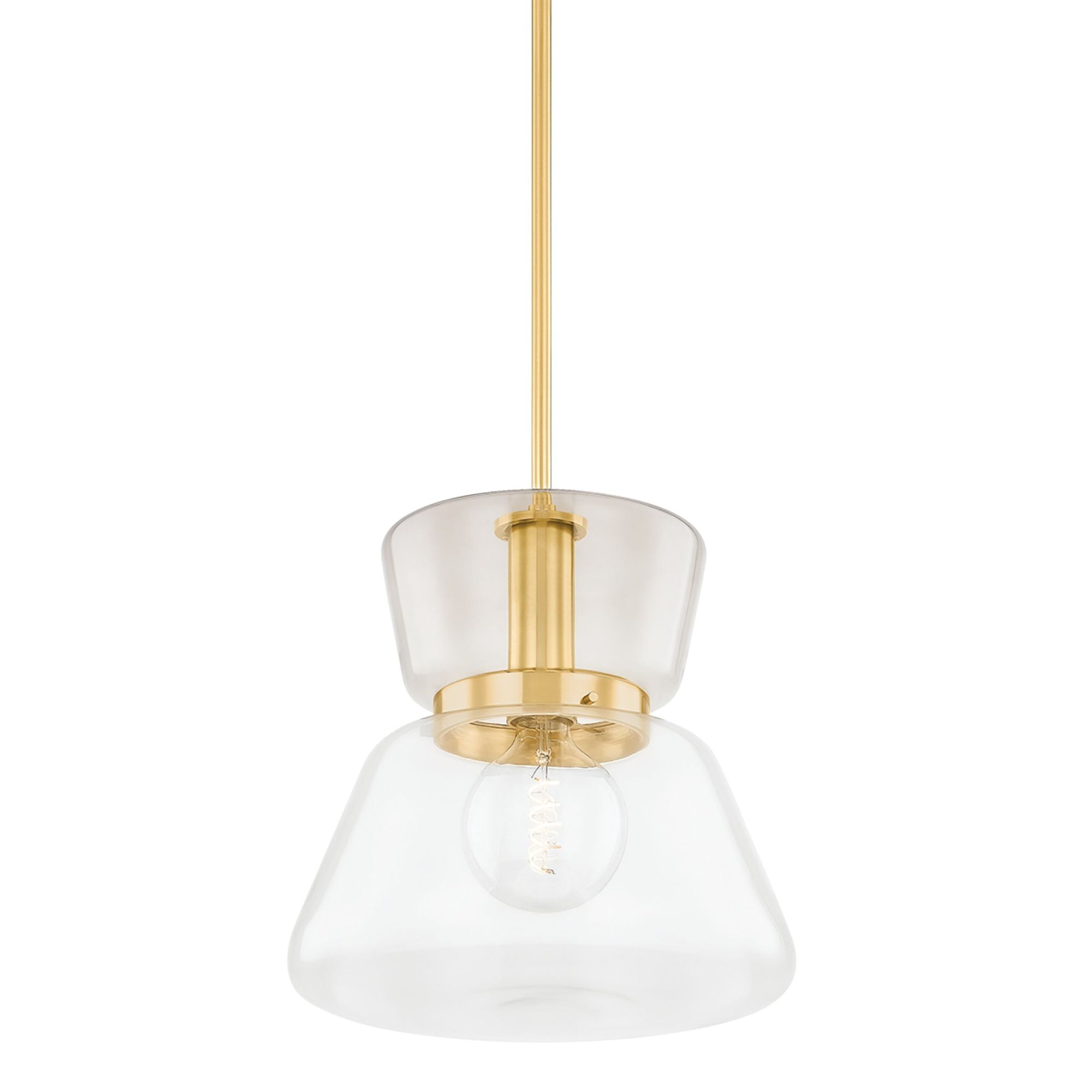 ELODIE 1-Light Pendant in  Aged Brass 15L x 15W x 15.25H