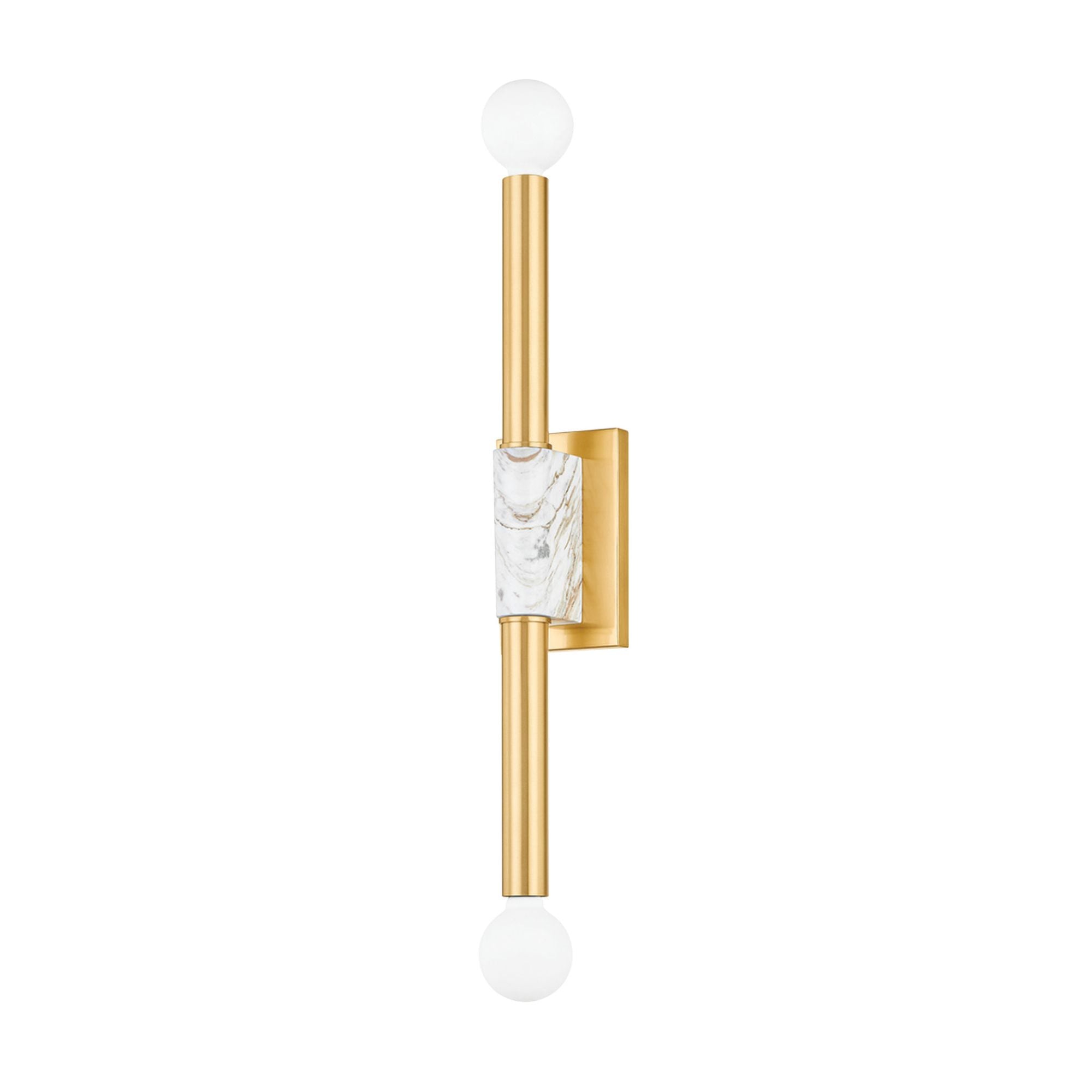 Goldie 2-Light Wall Sconce in Aged Brass 3W x 19.25H