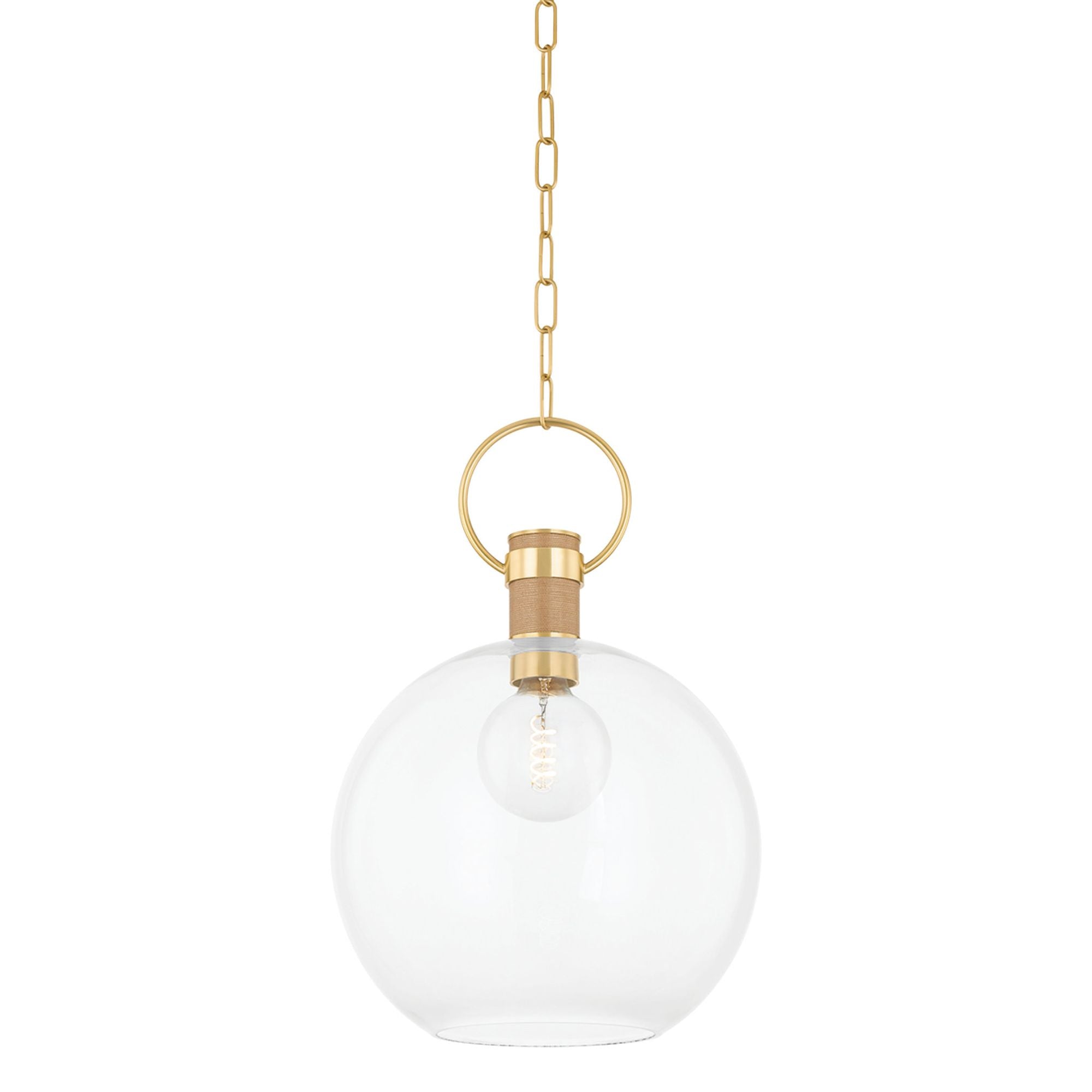 Catrine 1-Light Pendant in Aged Brass 16W x 22.75H