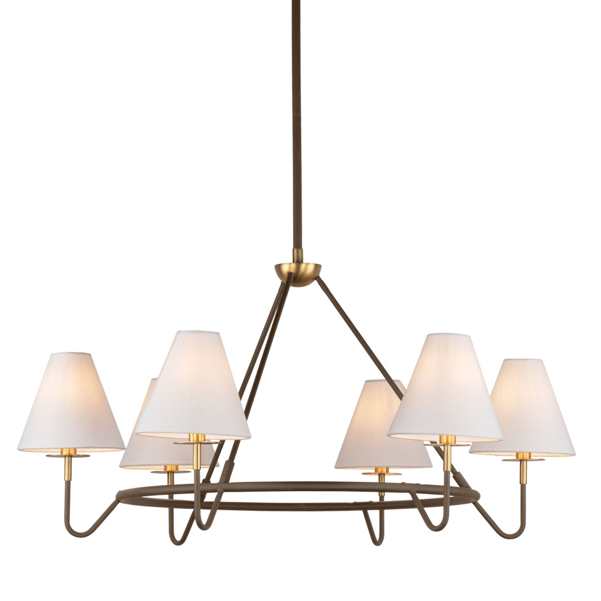 Polly 6-Light Chandelier in Aged Brass 37.5W x 19.25H