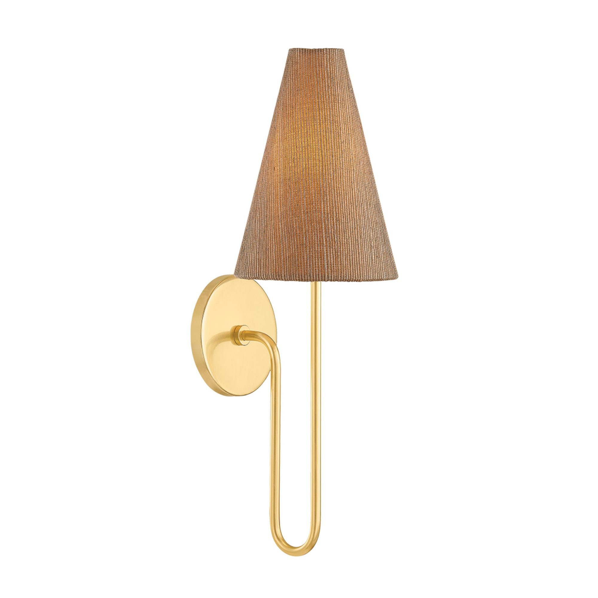 Jessel 1-Light Wall Sconce in Aged Brass 6W x 19H