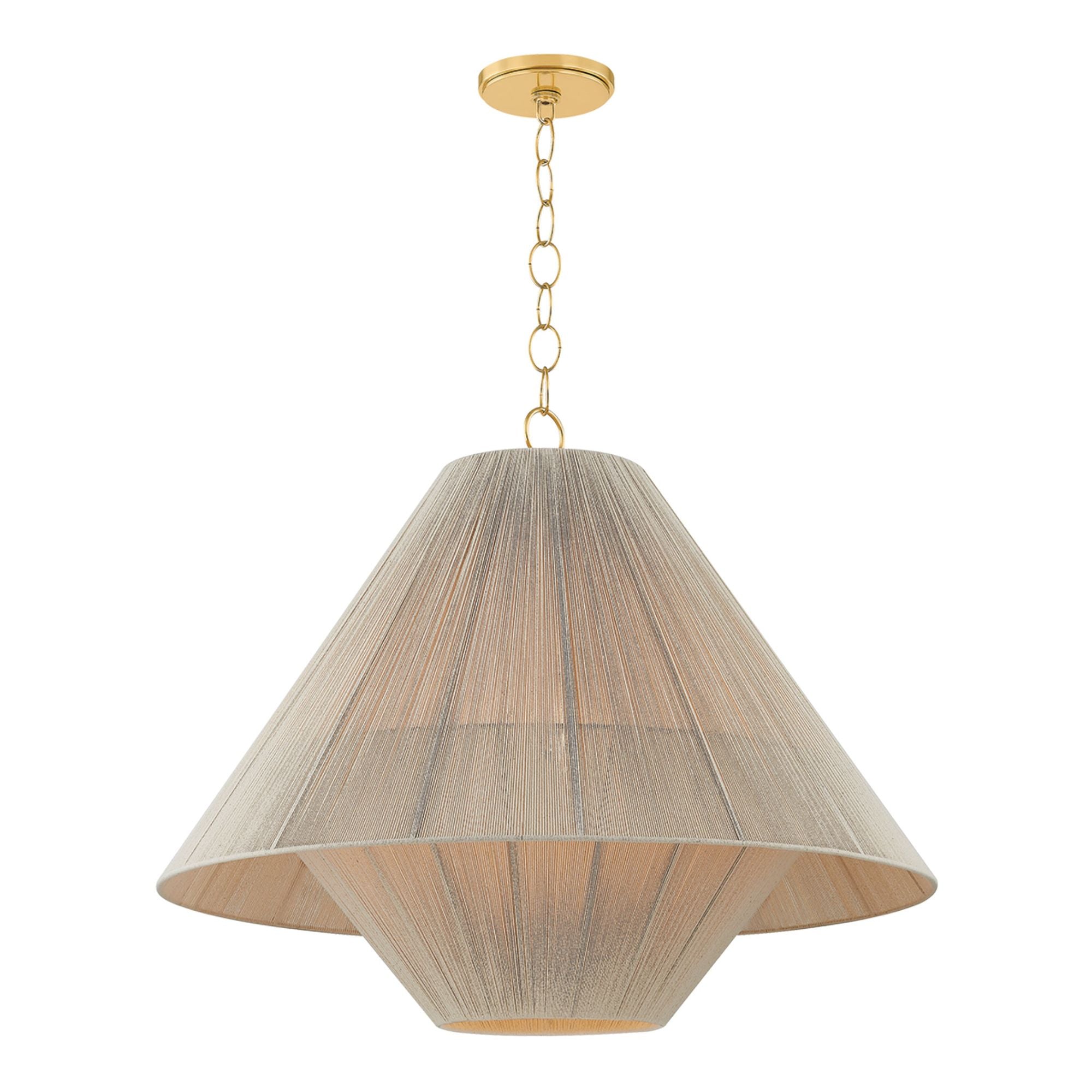 Eleanor 1-Light Pendant in  Aged Brass 32W x 26.25H