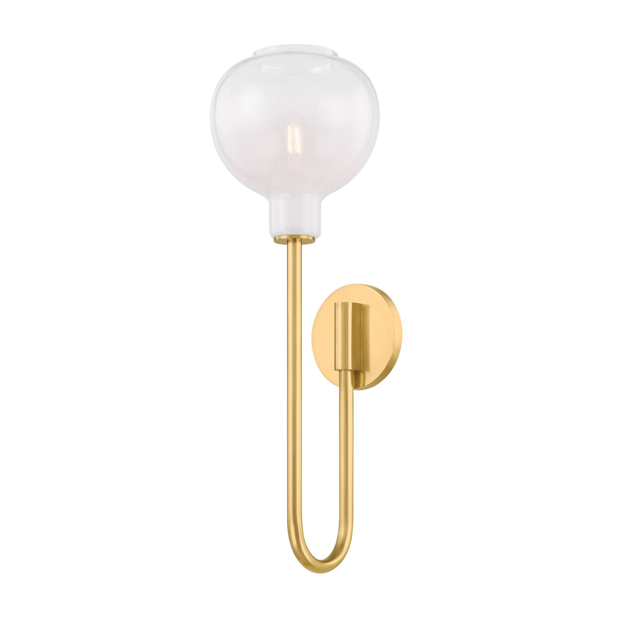 Estelle 1-Light Wall Sconce in  Aged Brass 7.25W x 22H