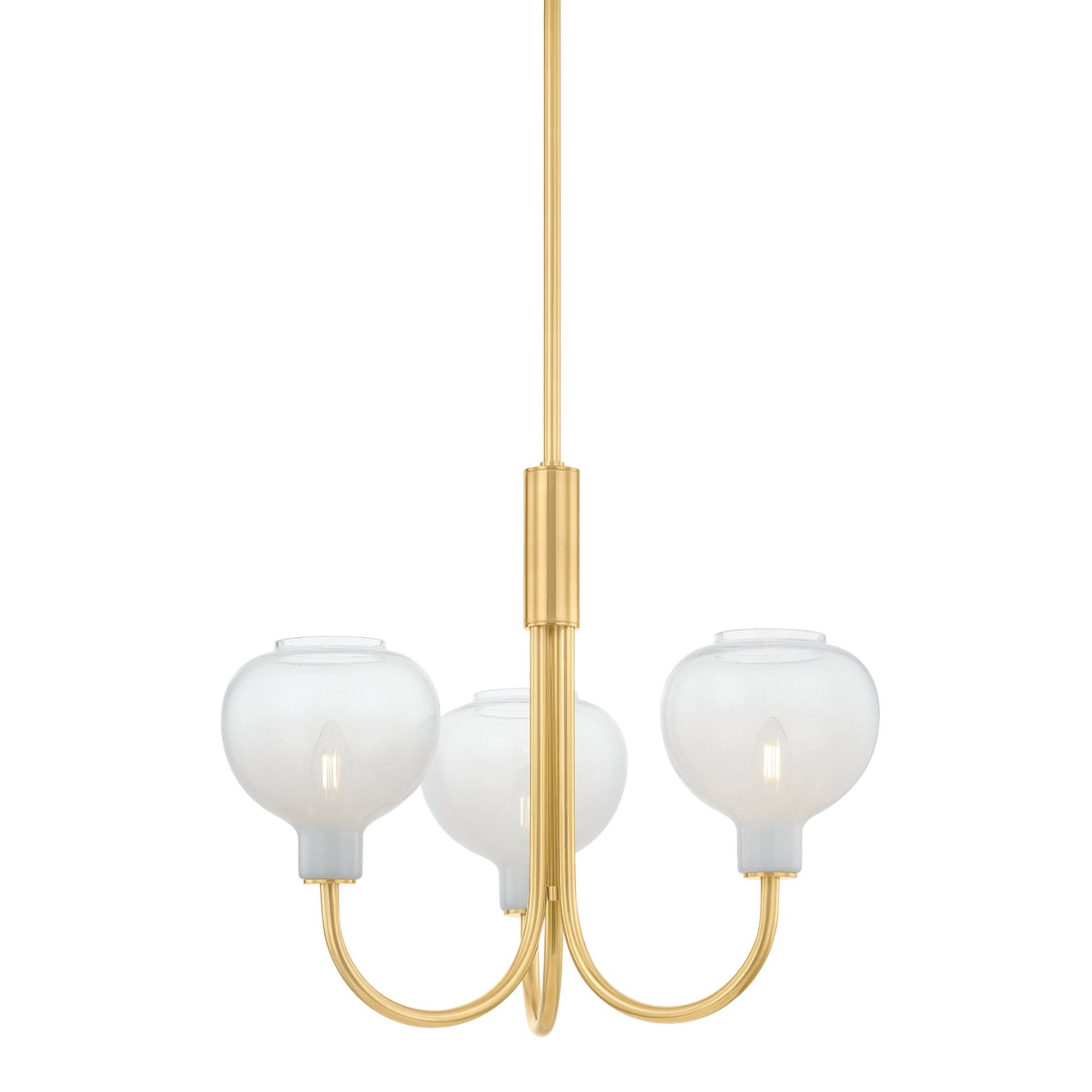 Estelle 3-Light Chandelier in Aged Brass 24W x 19.25H