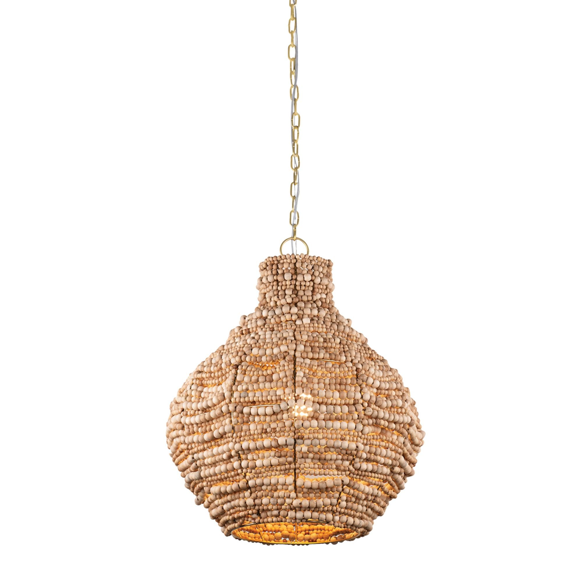 Tiana 1-Light Pendant in  Aged Brass 20W x 24H