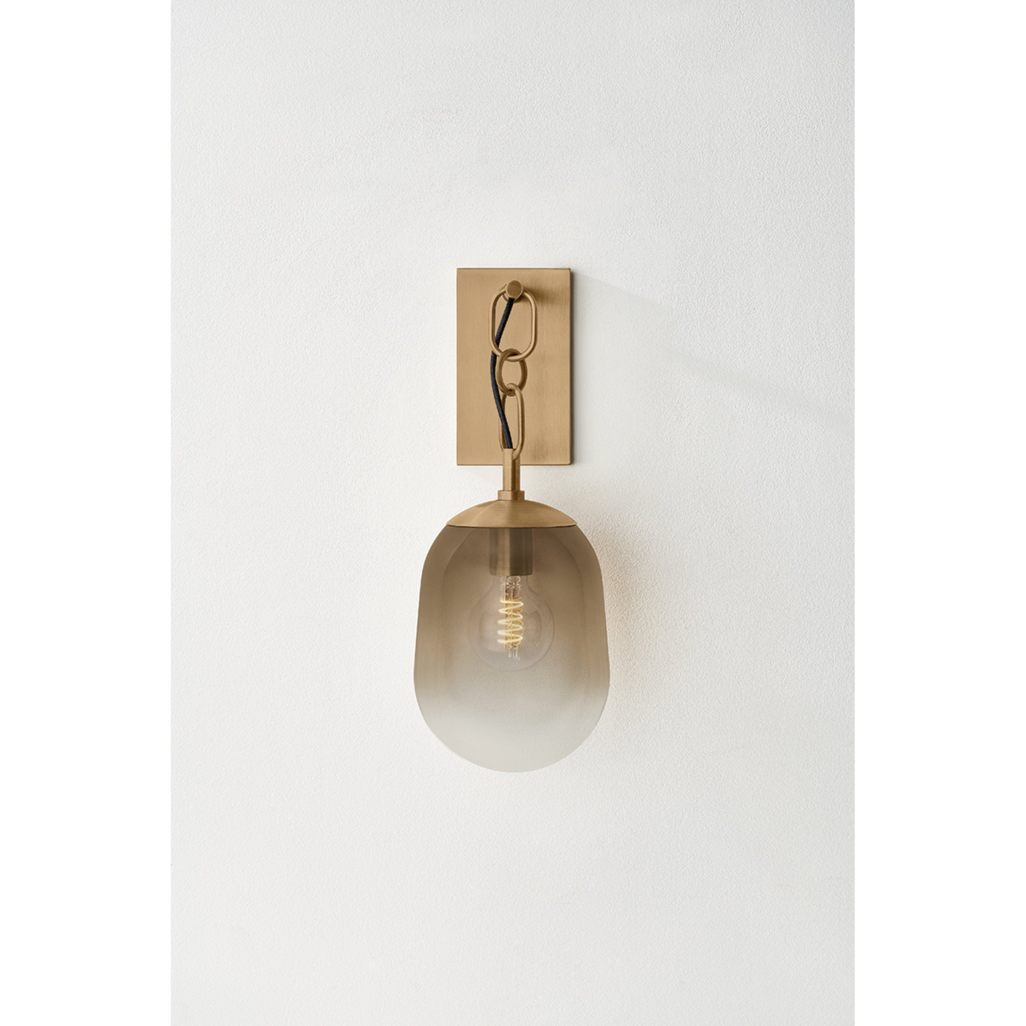 Harvey 1-Light Wall Sconce in Patina Brass 7W x 18.5H
