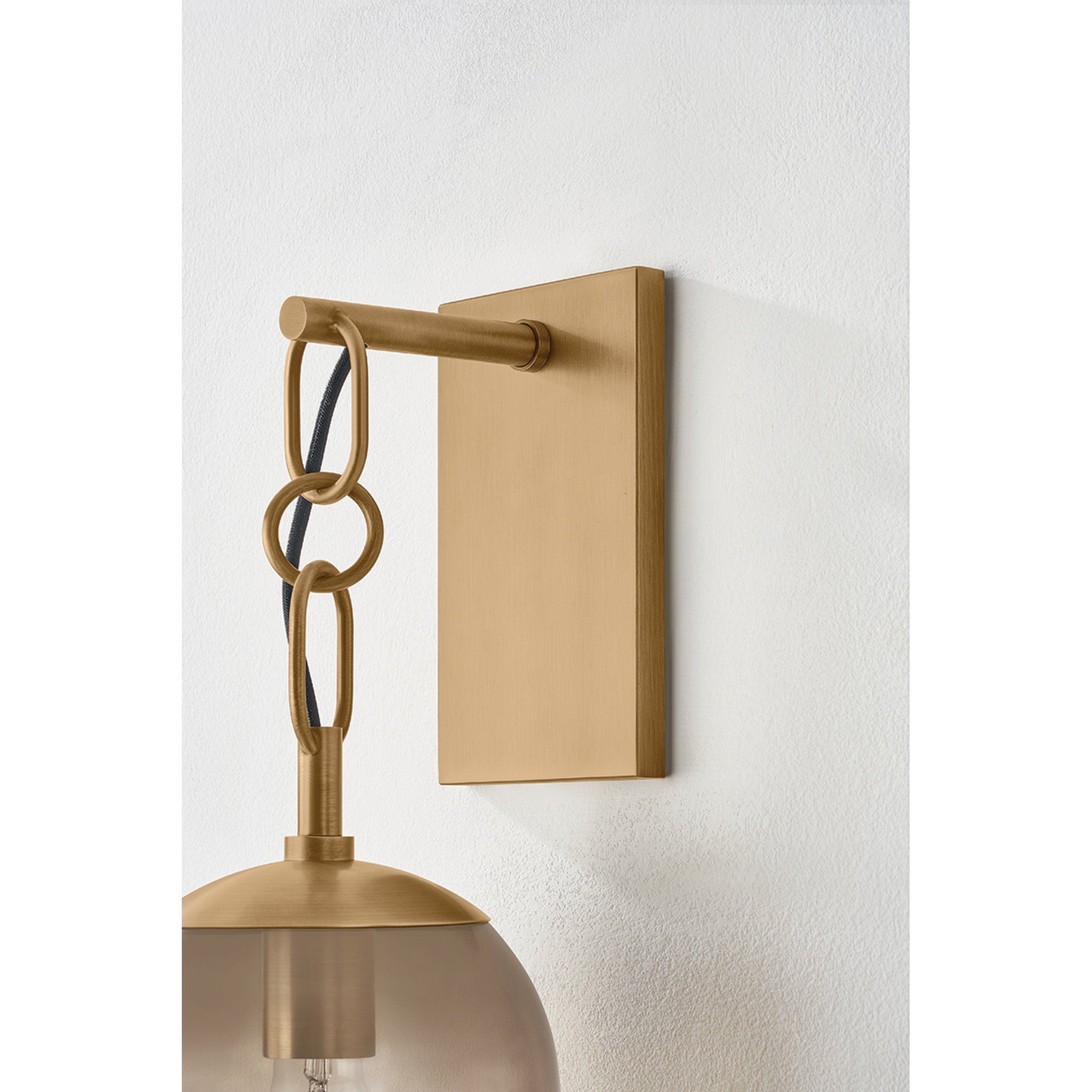 Harvey 1-Light Wall Sconce in Patina Brass 7W x 18.5H