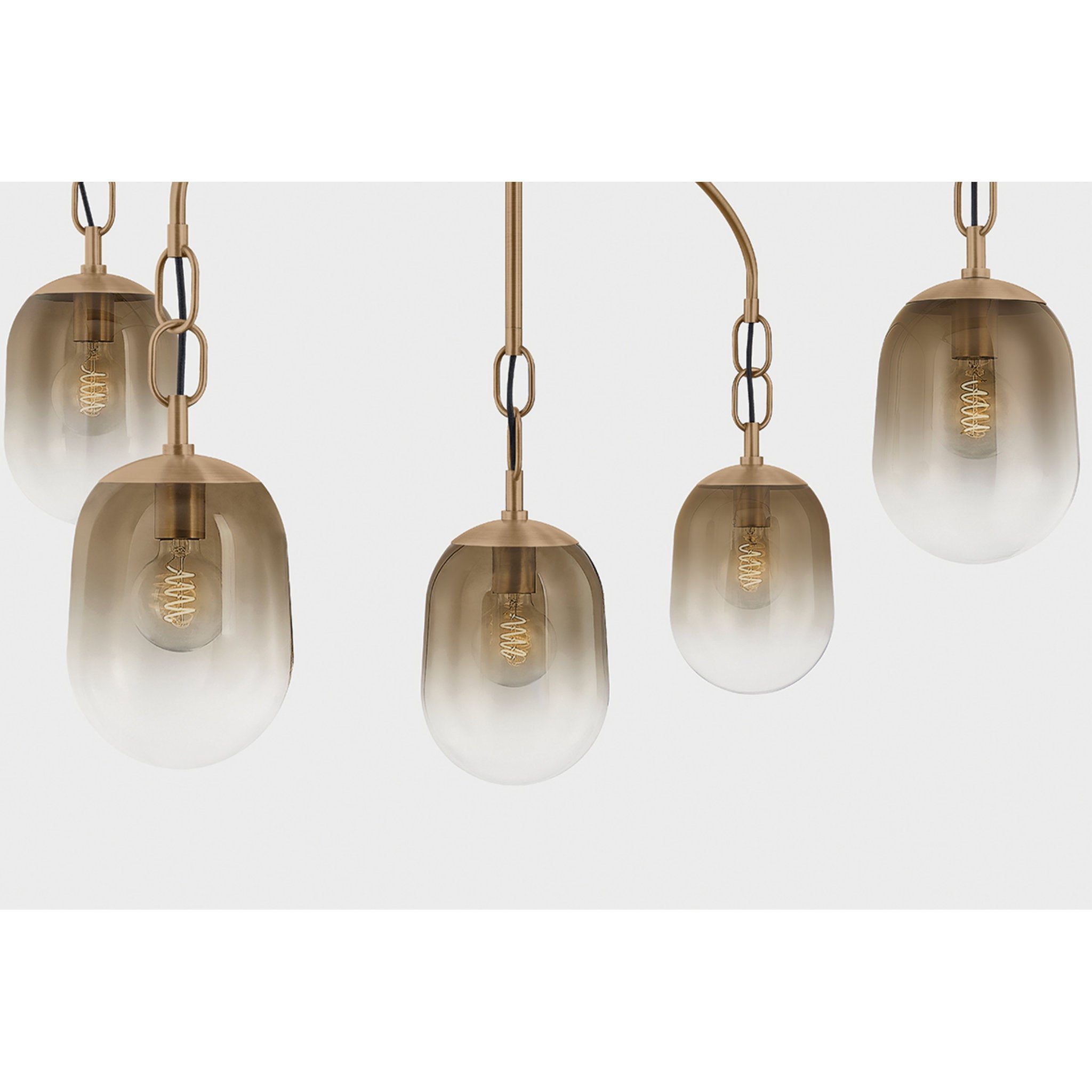 Harvey 5-Light Chandelier in Patina Brass 42W x 34.75H