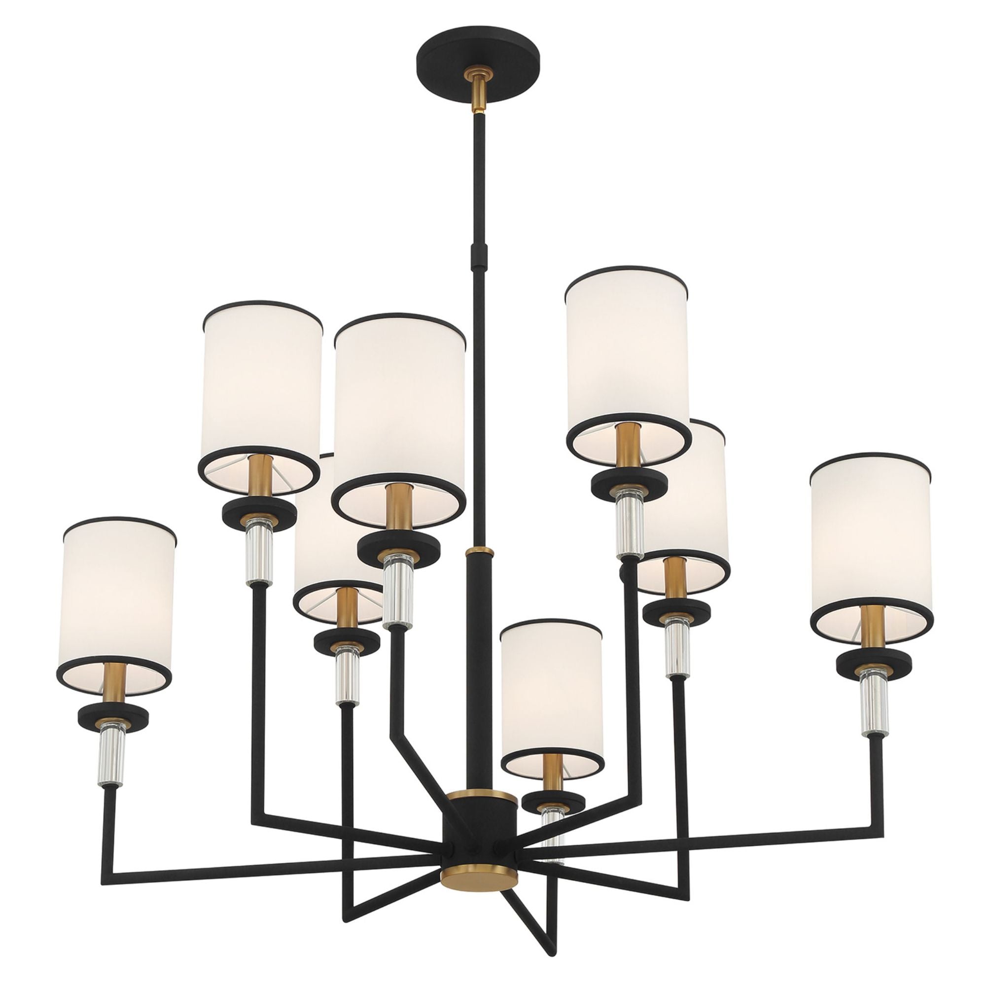 Hatfield 33.25'' Black Forged + Vibrant Gold Chandelier Black 33.25"W x 26"H x 33.25"D