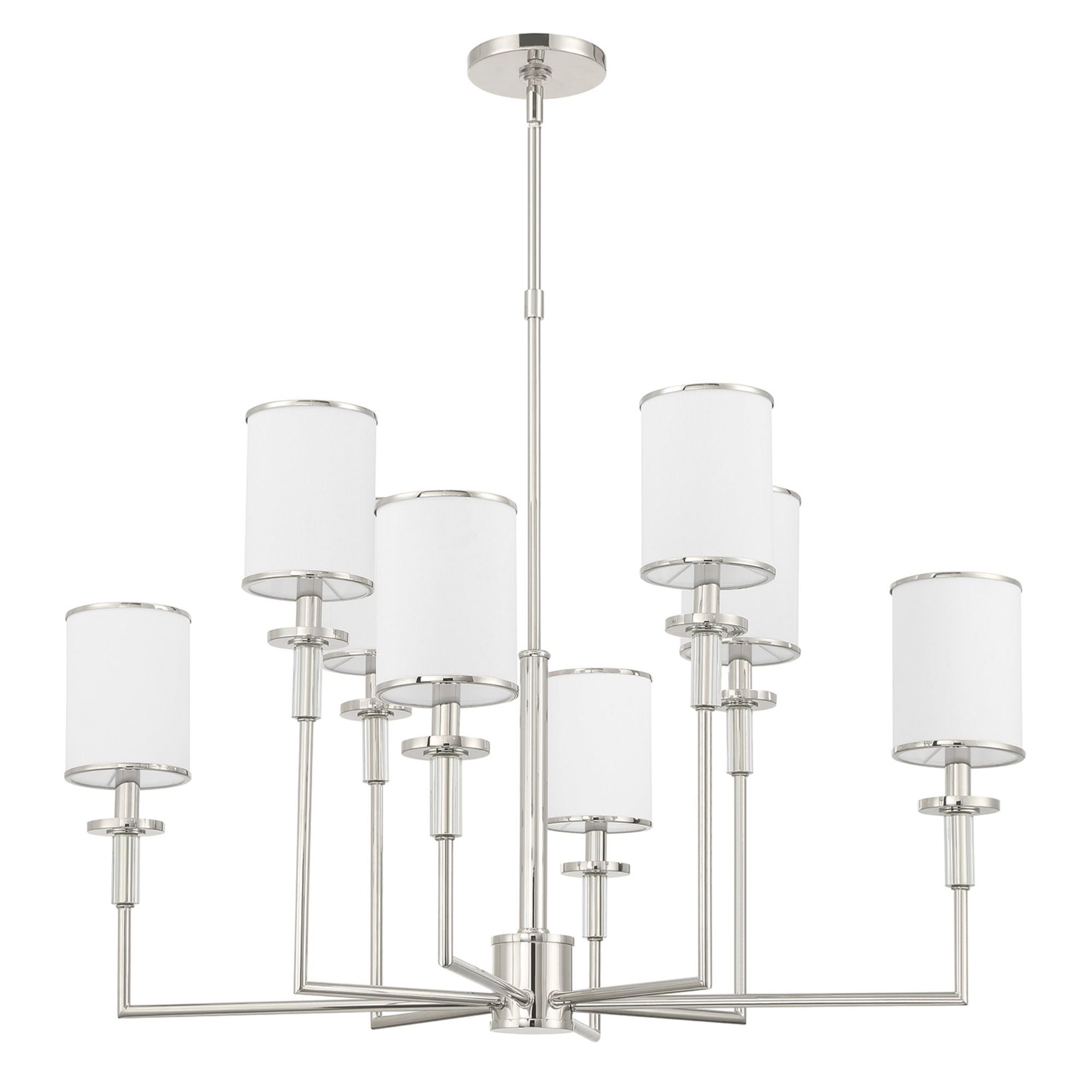 Hatfield 33.25'' Polished Nickel Chandelier Silver 33.25"W x 26"H x 33.25"D
