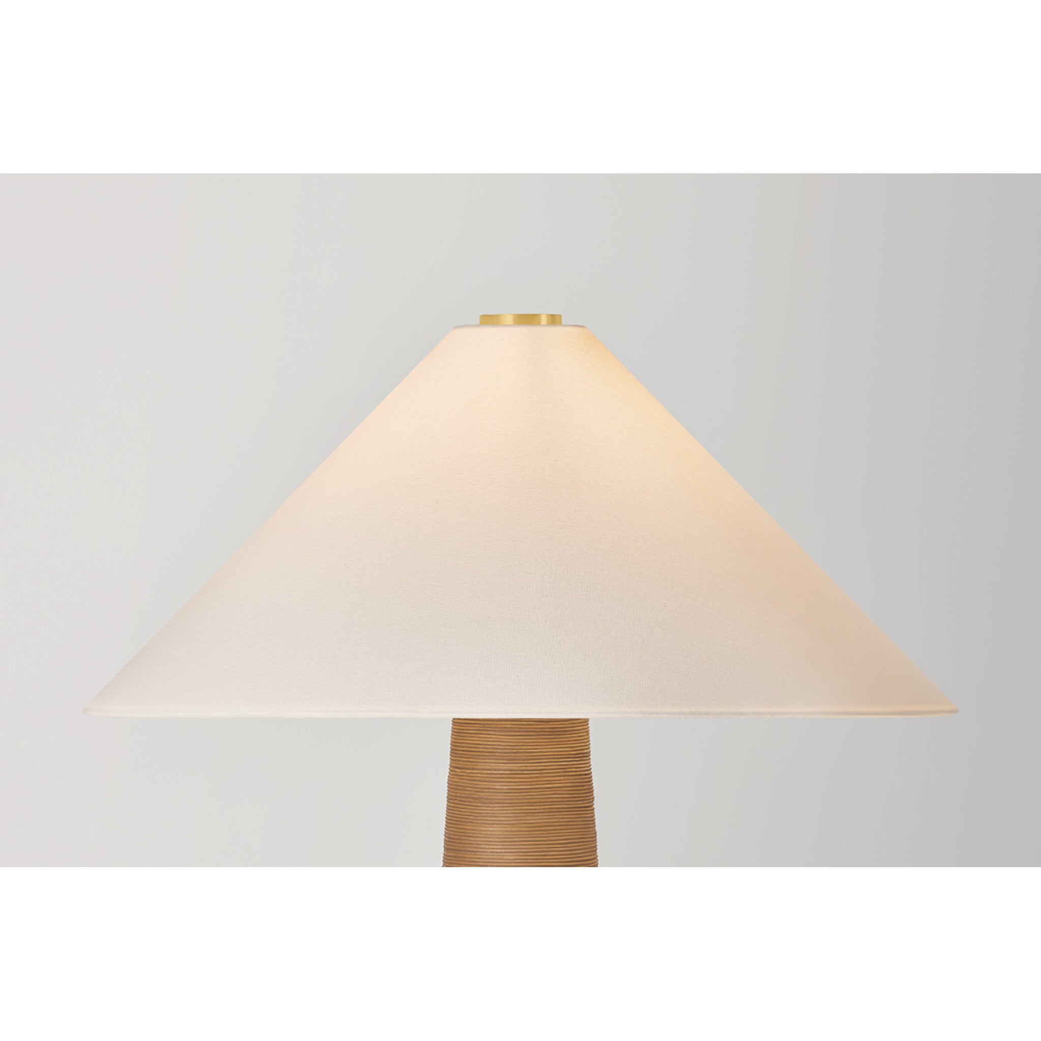 Haviland 1-Light Floor Lamp in Aged Brass 27W x 64.25H