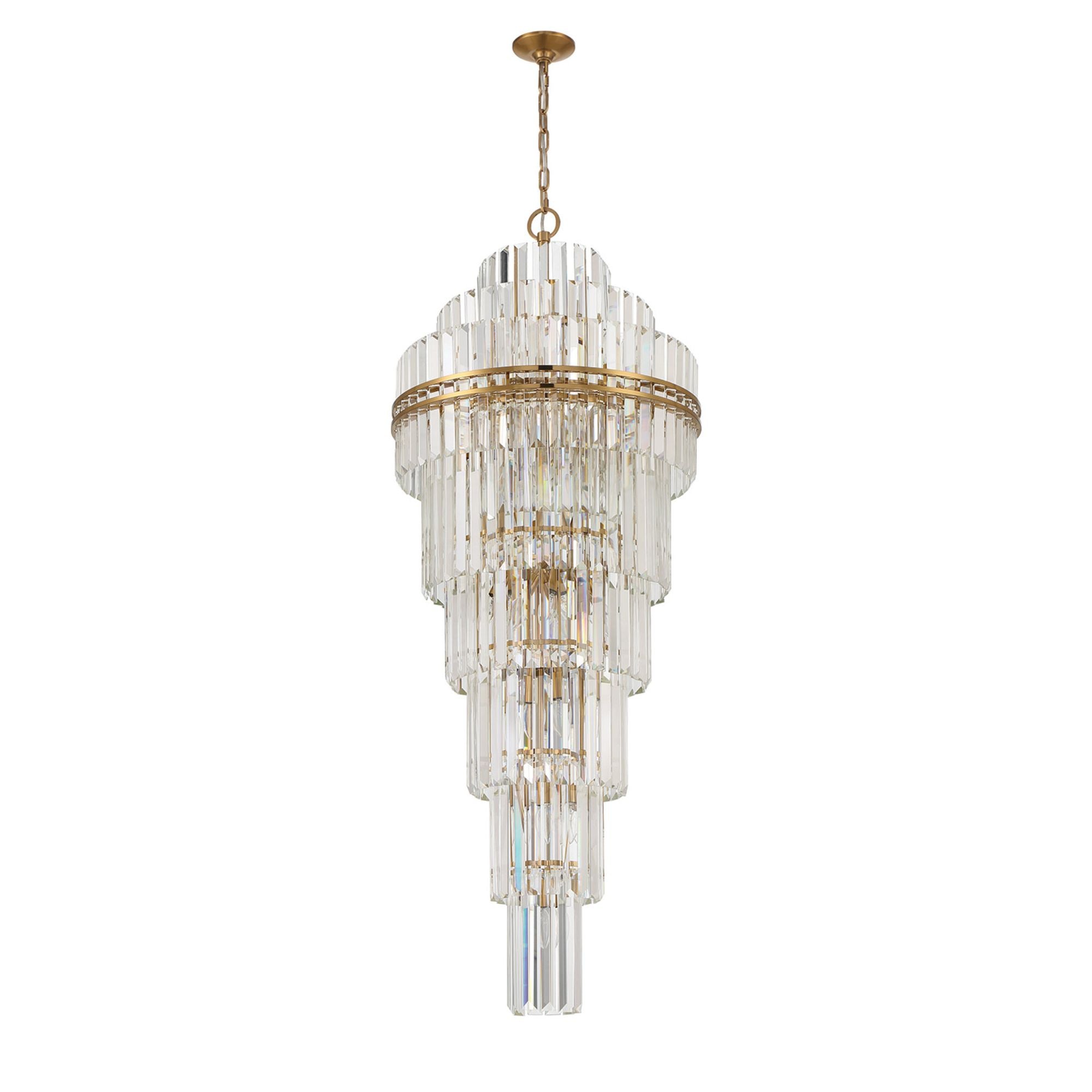 Hayes 24'' Aged Brass Chandelier Gold 24"W x 66"H x 24"D