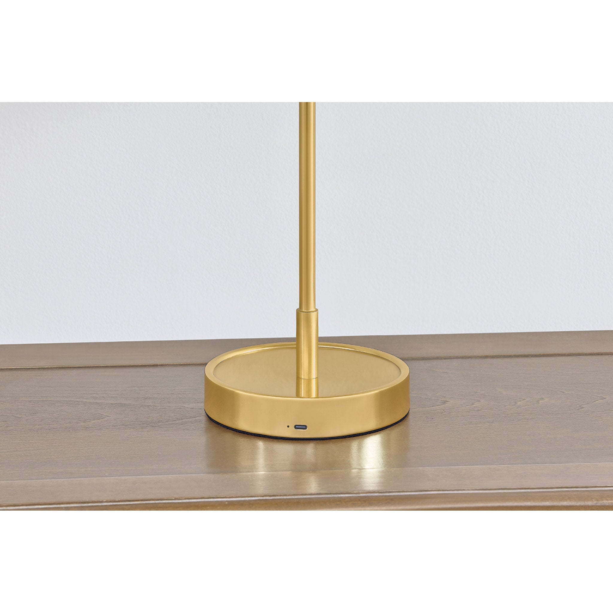 Hector 1-Light Rechargeable Table Lamp in Aged Brass 11W x 16H