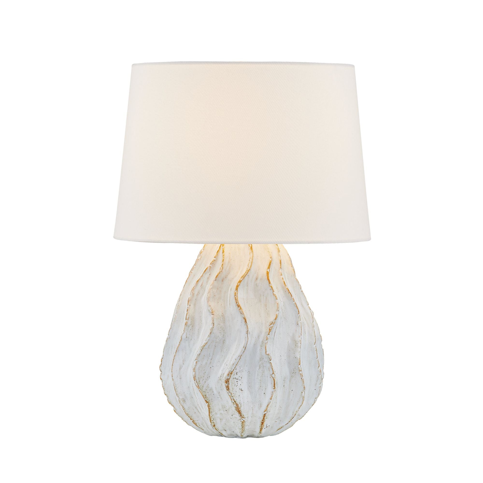 Karla 1-Light Table Lamp in  Aged Brass/Ceramic Sea Salt 14.25W x 21H