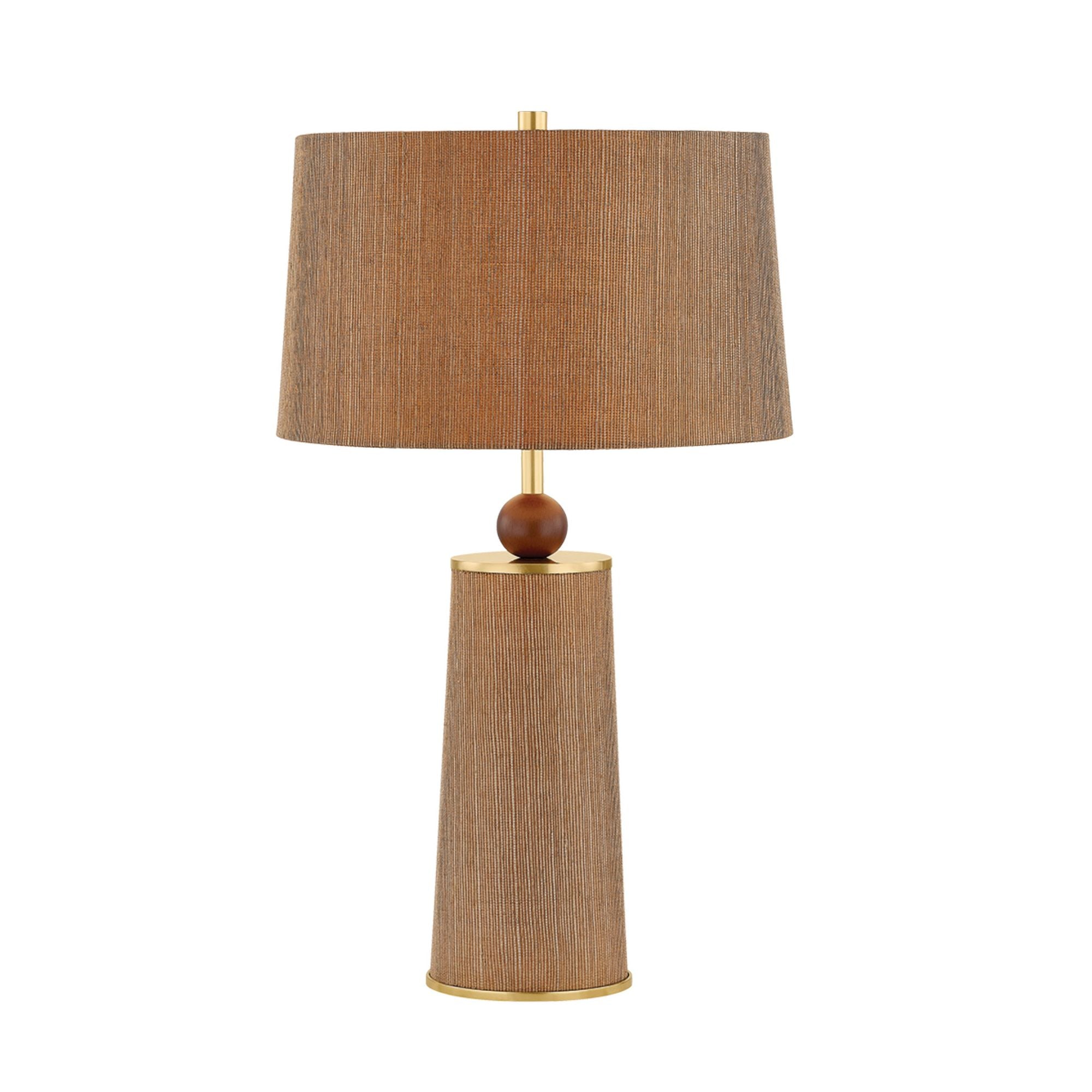 January 1-Light Table Lamp in Aged Brass by Mandy Cheng 17W x 28.5H