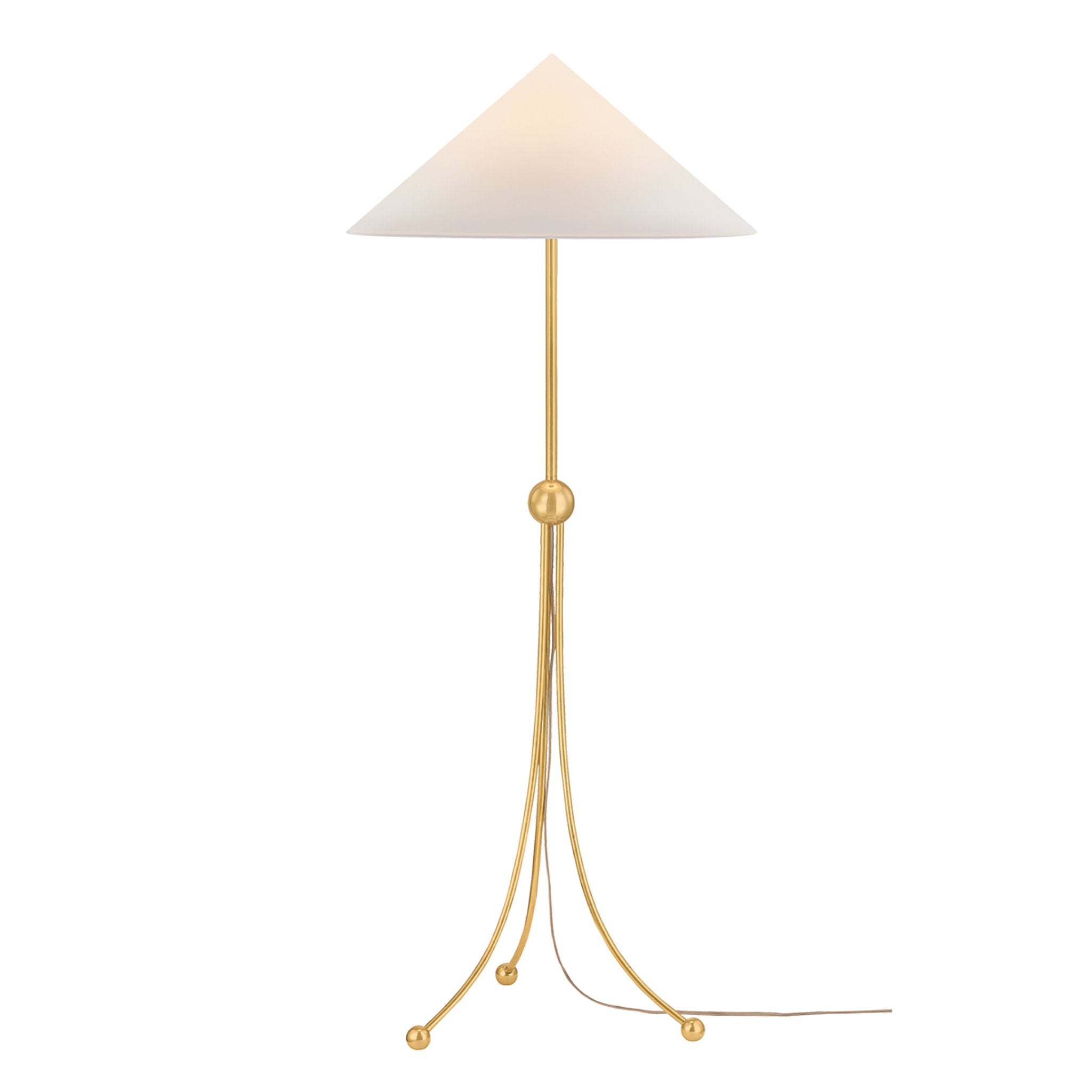 Katya 1-Light Floor Lamp in Aged Brass 25.5W x 61H