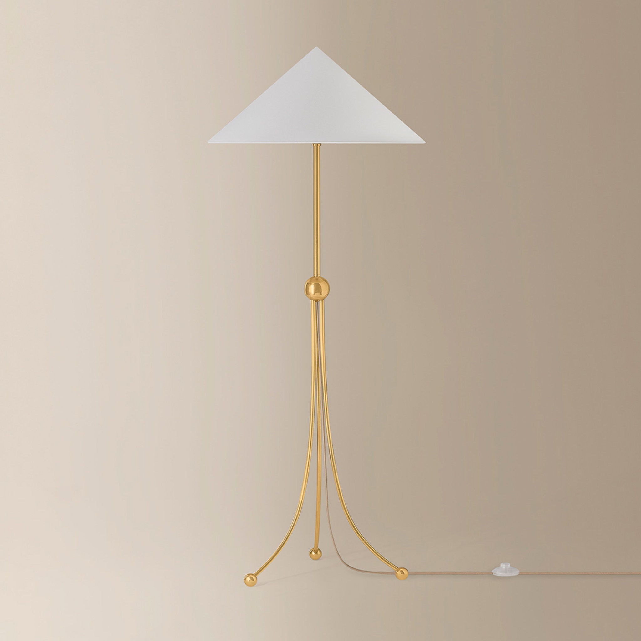Katya 1-Light Floor Lamp in Aged Brass 25.5W x 61H