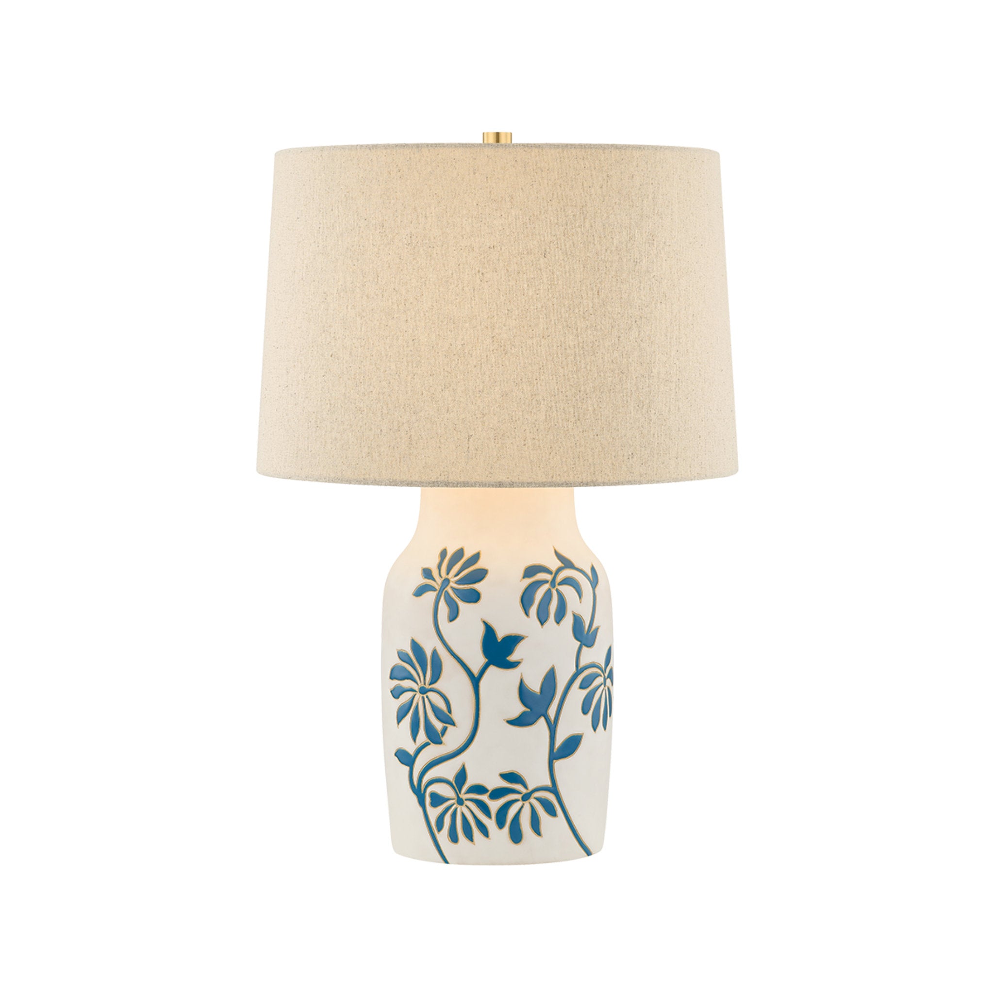 Yazmeen 1-Light Table Lamp in Aged Brass 16W x 22.5H