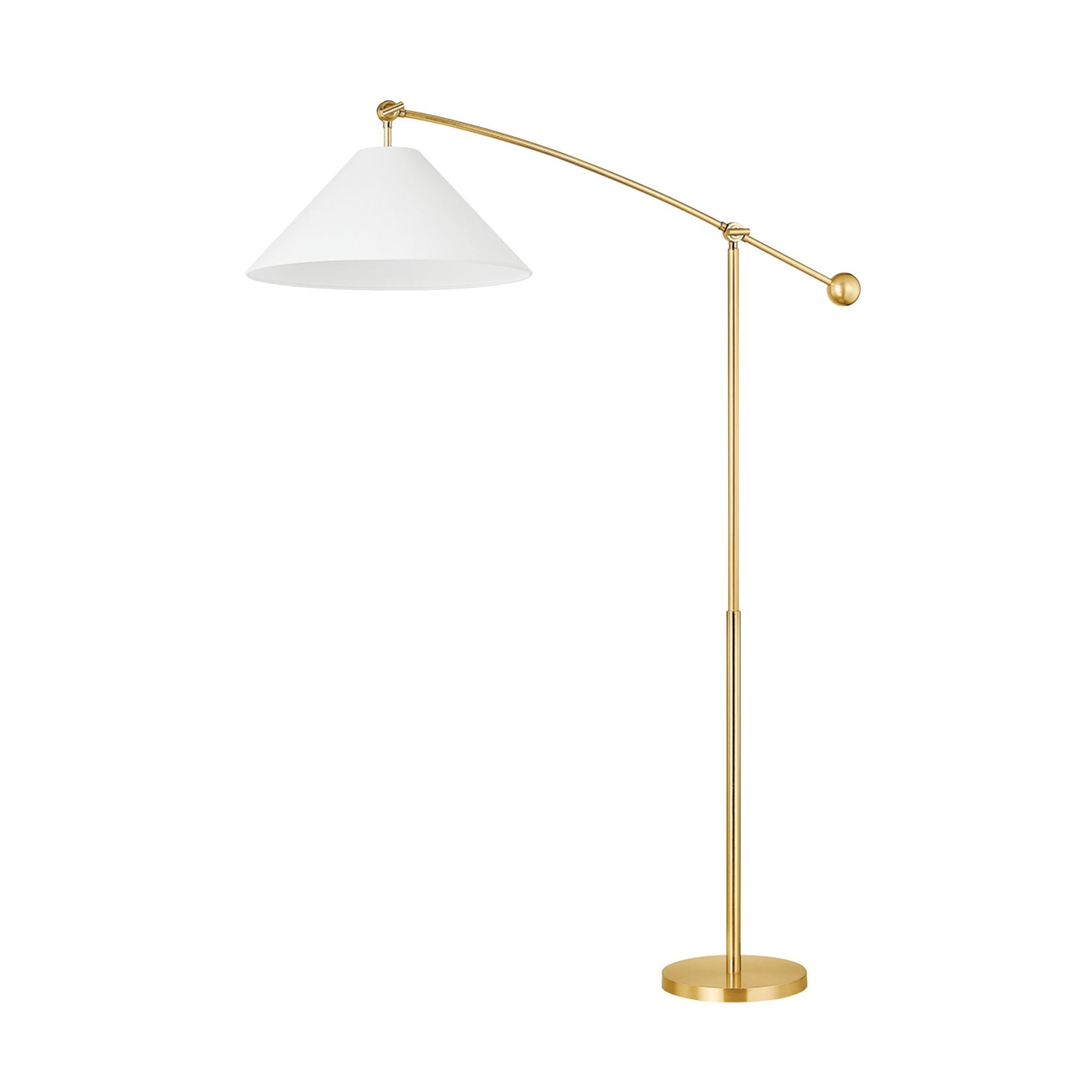 Birdie 1-Light Floor Lamp in Aged Brass by Tali Roth 43.25L x 18W x 57.5H