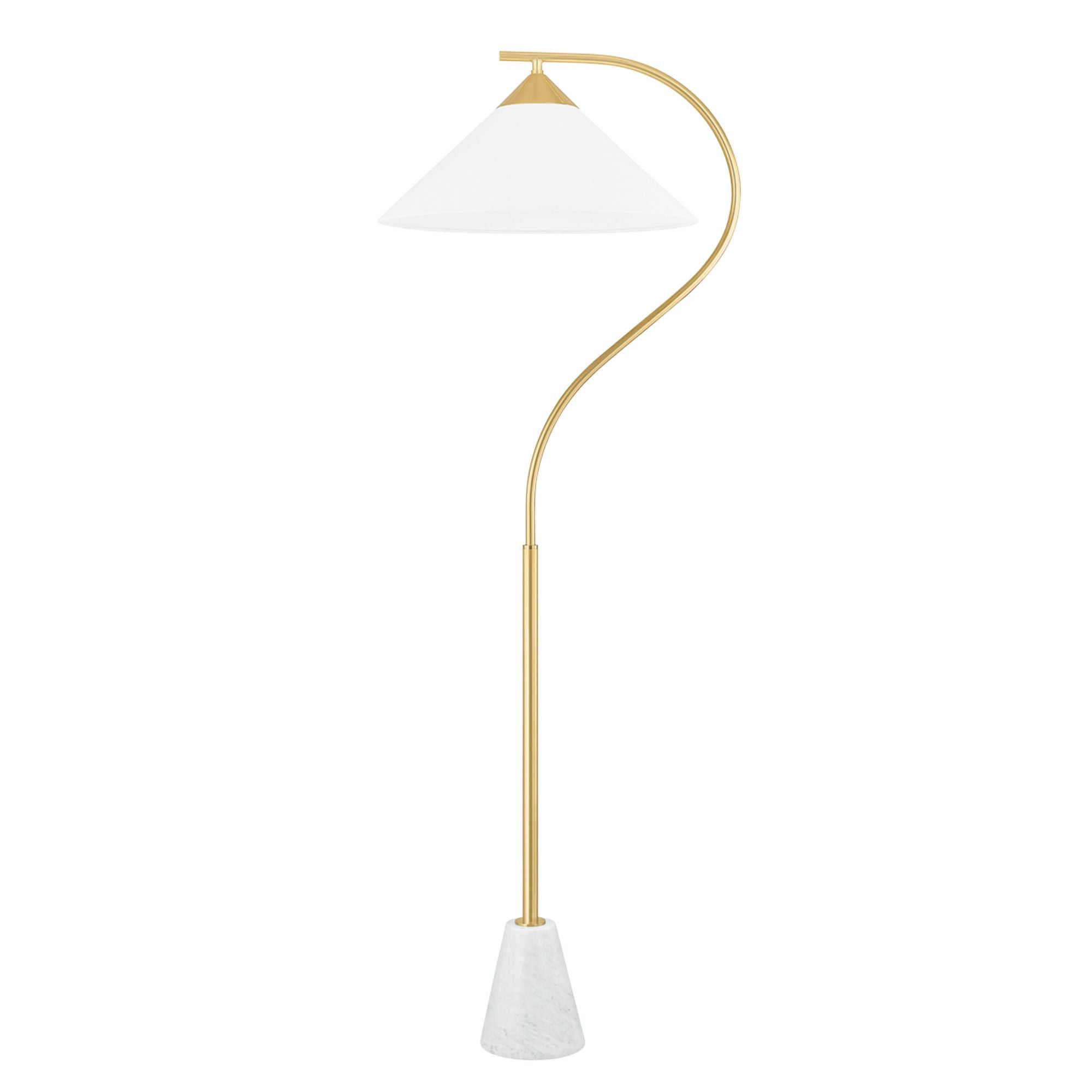 Bianca 1-Light Floor Lamp in Aged Brass 23L x 20W x 63H