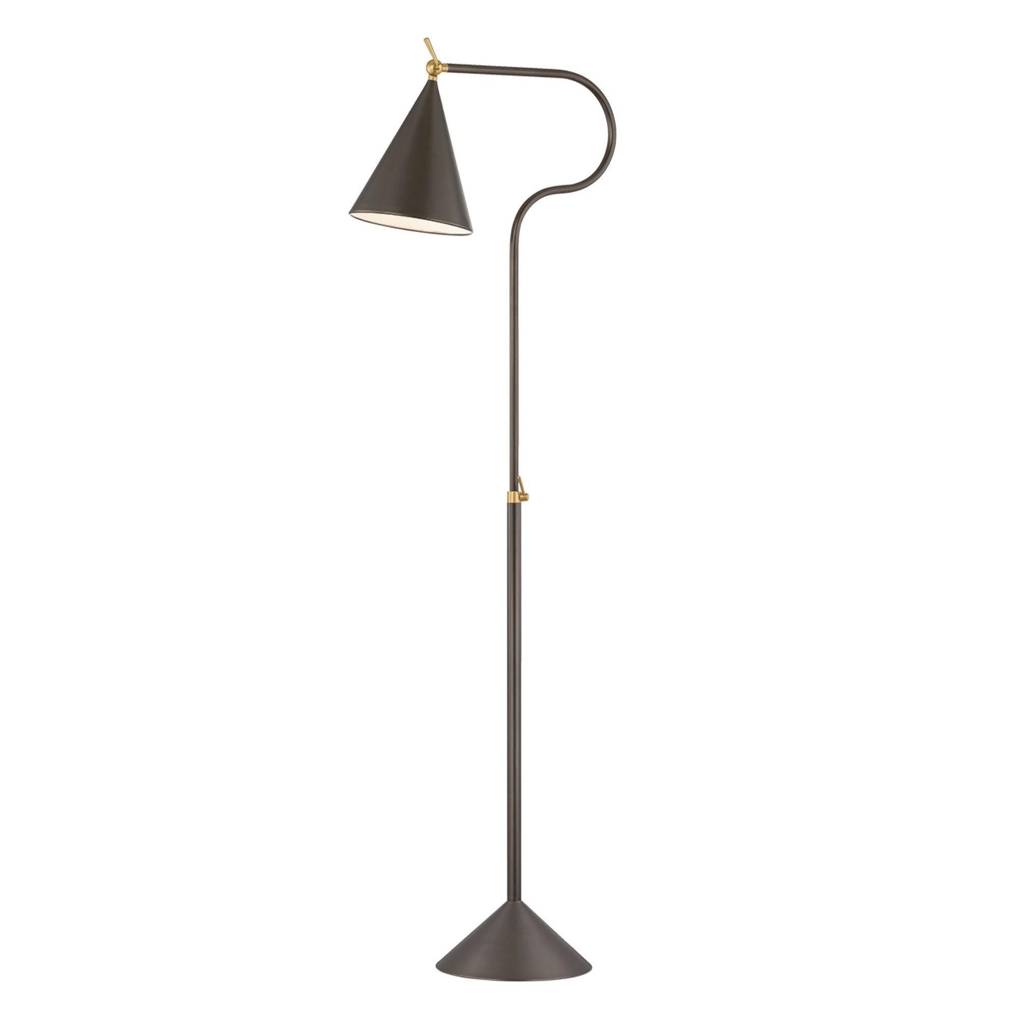 Harriet 1-Light Floor Lamp in  Aged Brass/True Bronze 18.5L x 11W x 62.5H