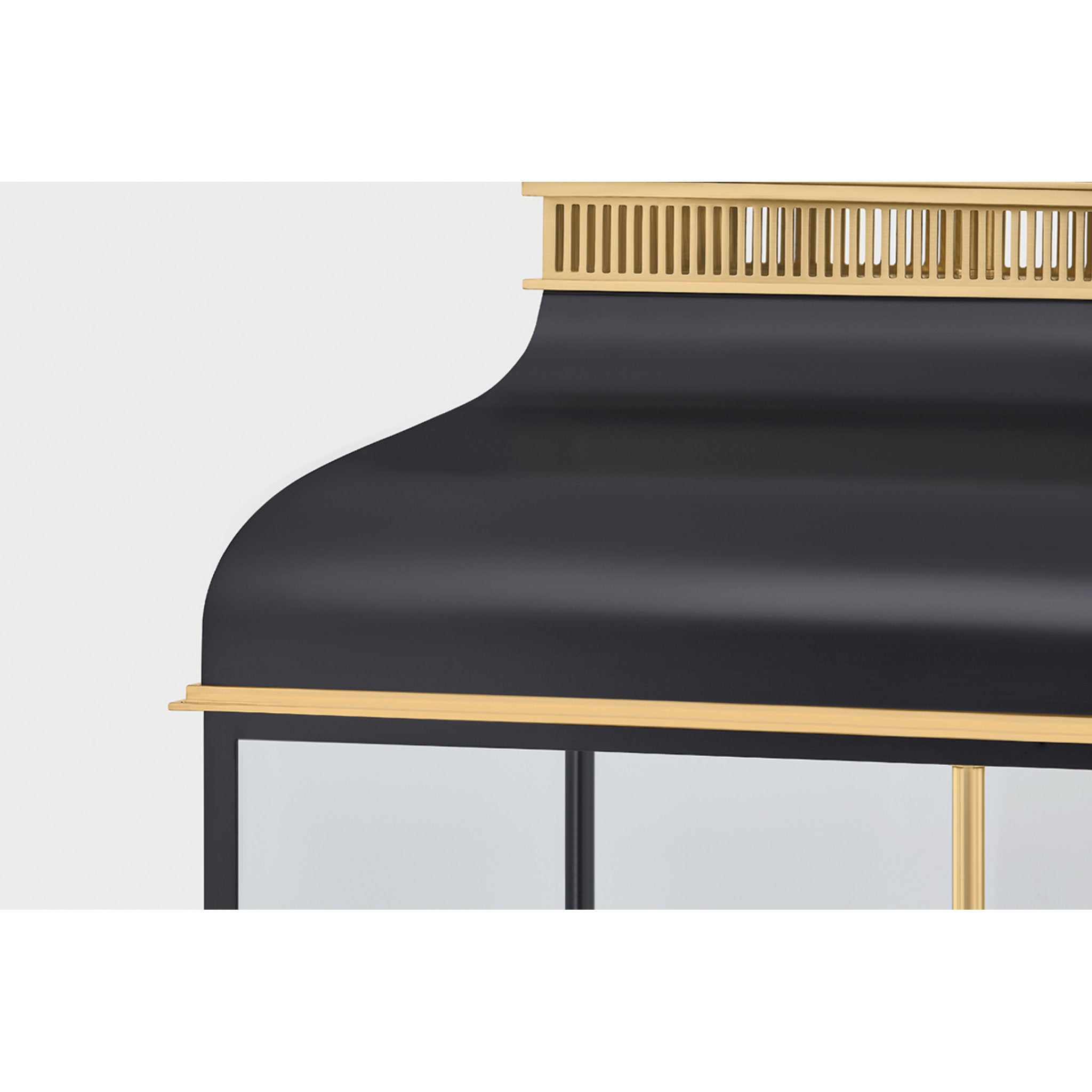Houghton 4-Light Lantern in Aged Brass by Mark D. Sikes 19L x 19W x 32.75H (Darkest Blue)