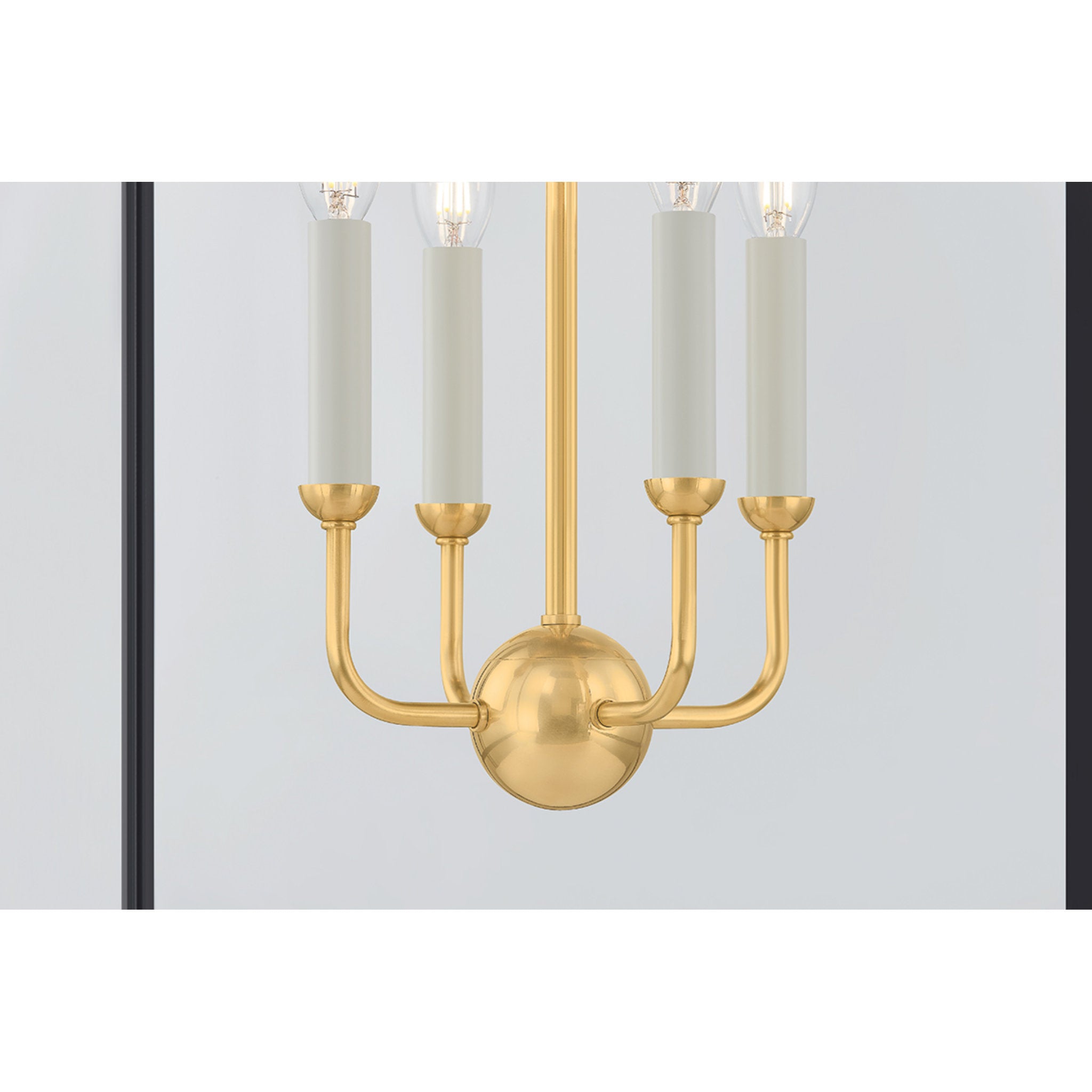Houghton 4-Light Lantern in Aged Brass by Mark D. Sikes 19L x 19W x 32.75H (Darkest Blue)