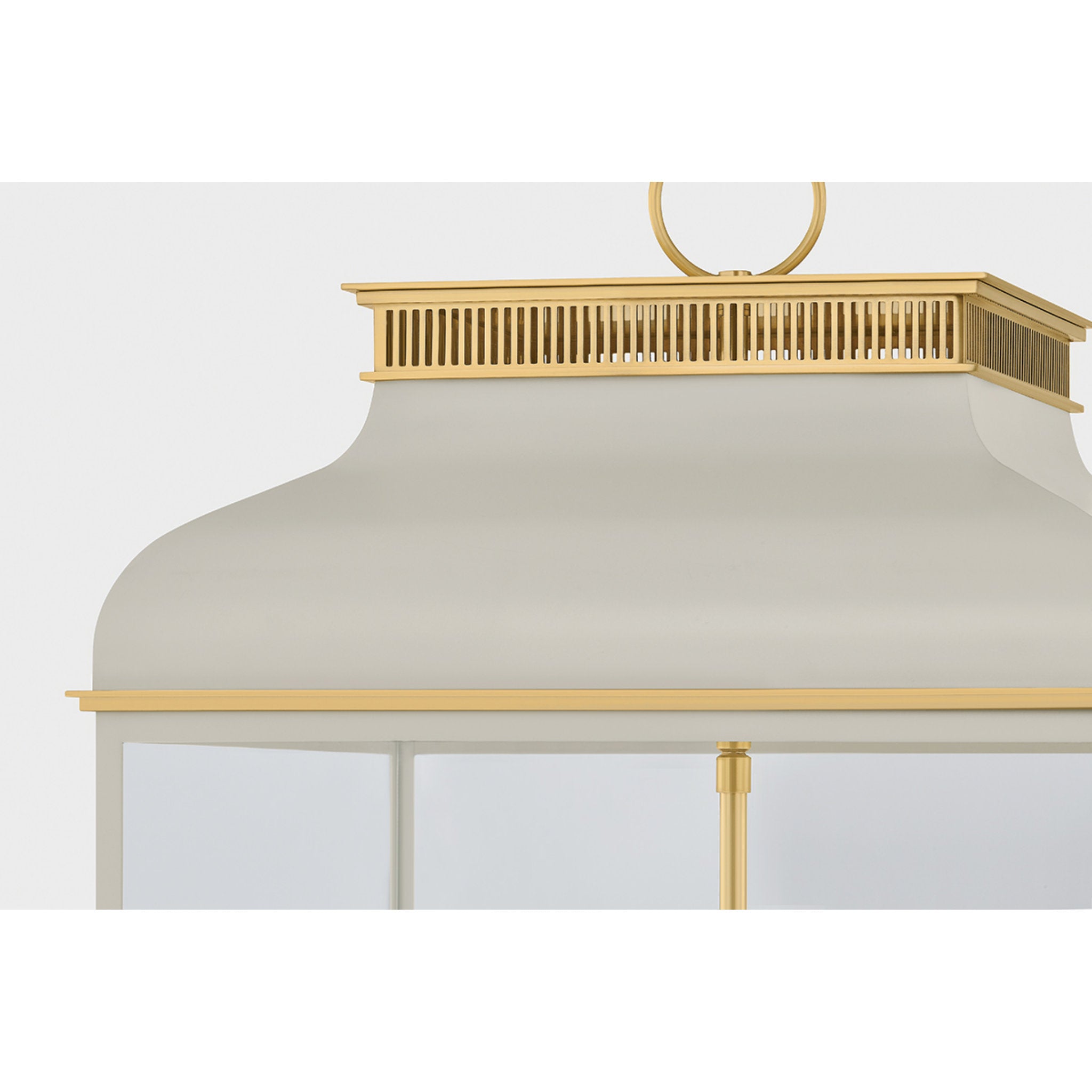 Houghton 4-Light Lantern in Aged Brass by Mark D. Sikes 19L x 19W x 32.75H (Off-White)