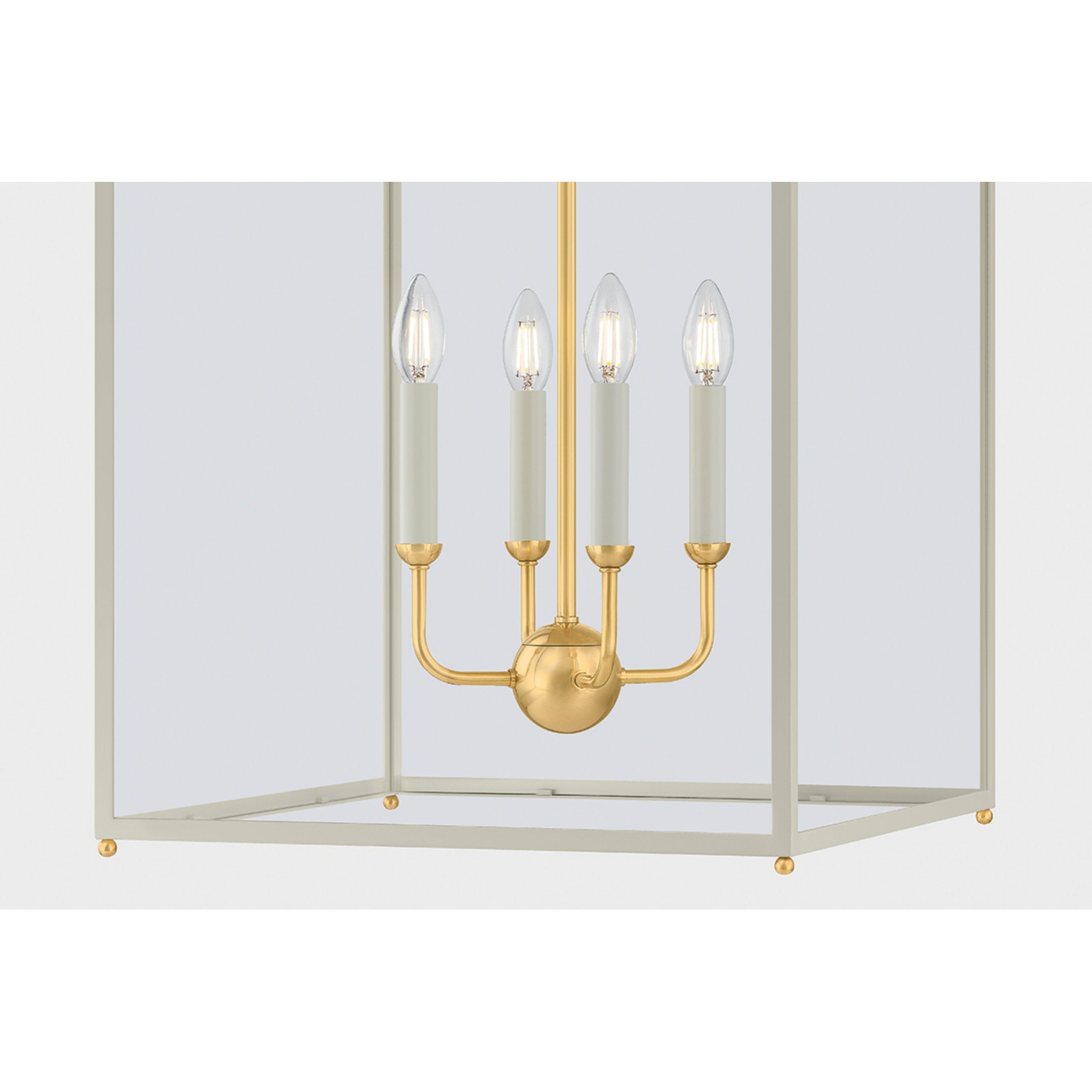 Houghton 4-Light Lantern in Aged Brass by Mark D. Sikes 19L x 19W x 32.75H (Off-White)