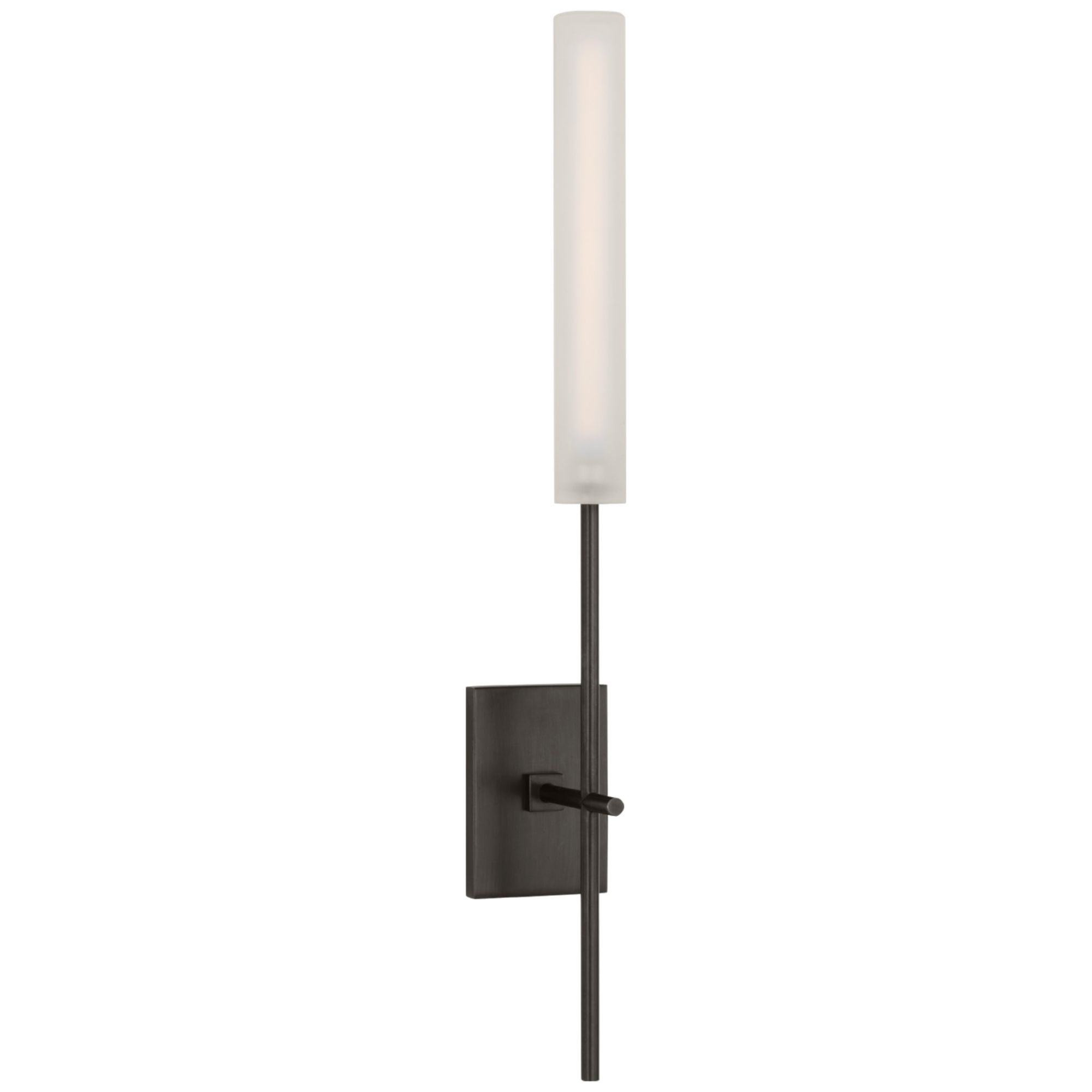 Ian K. Fowler Fay 18" Sconce in Bronze with Frosted Glass Wall Light W2.5" x H17.5"
