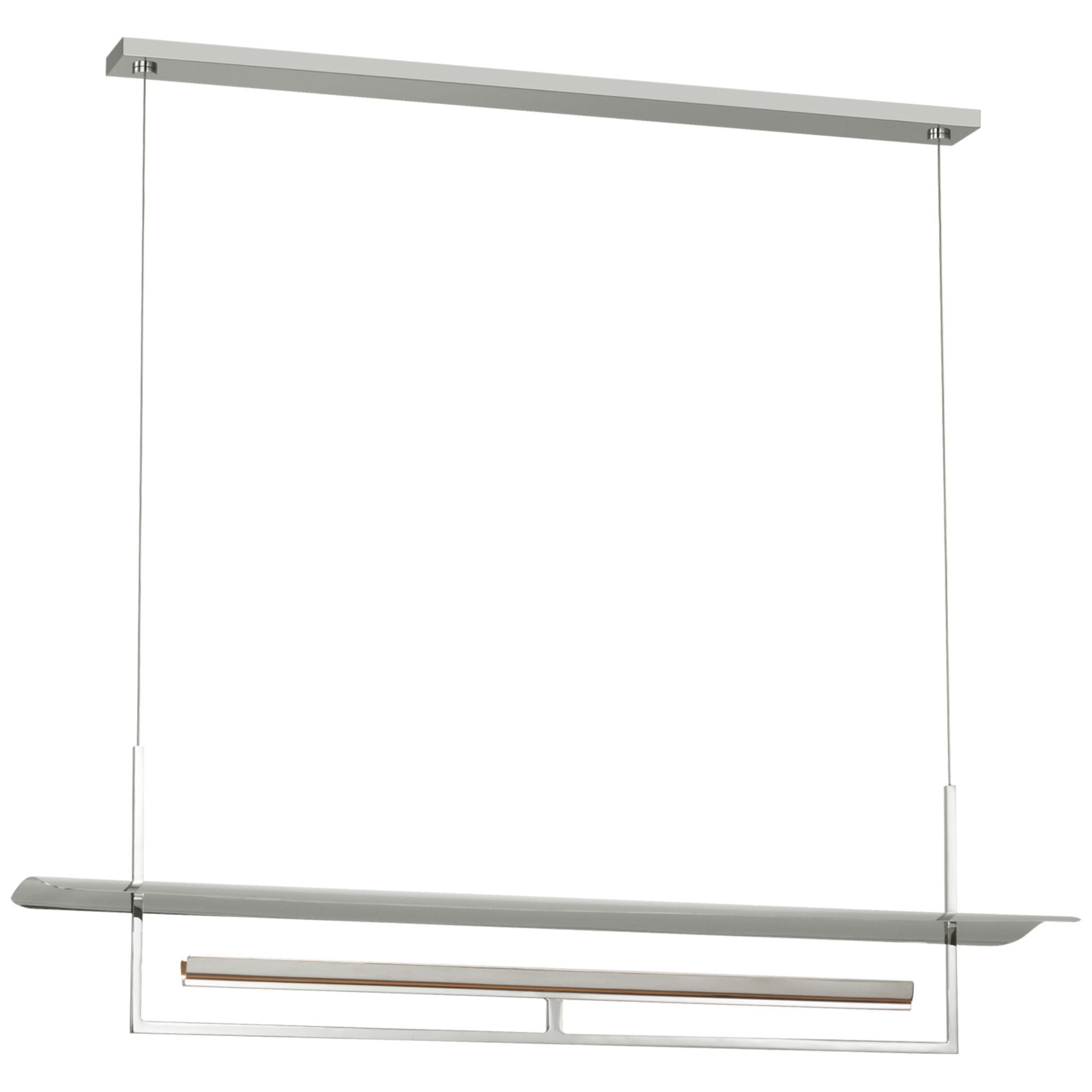 Ian K. Fowler Tristan 54" Reflector Linear Chandelier in Polished Nickel Ceiling Light W54"