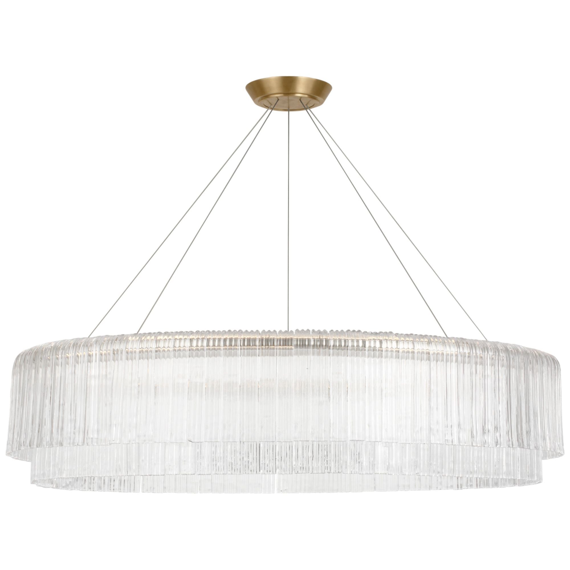 Ian K. Fowler Maderno 48" Chandelier in Hand-Rubbed Antique Brass with Clear Glass Ceiling Light W48.25"
