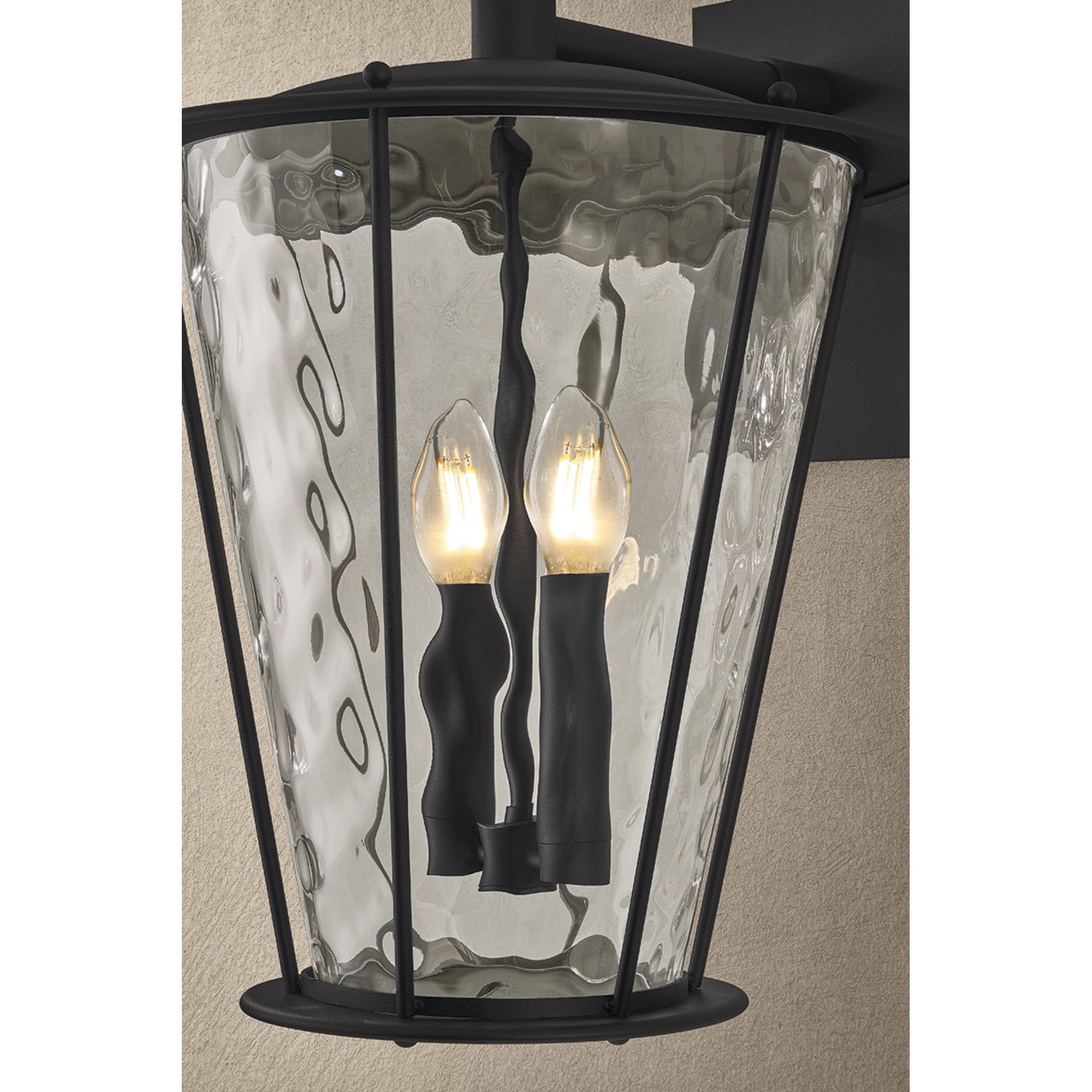 Jantzen 2-Light Exterior Wall Sconce in Texture Black 12.5W x 16.5H