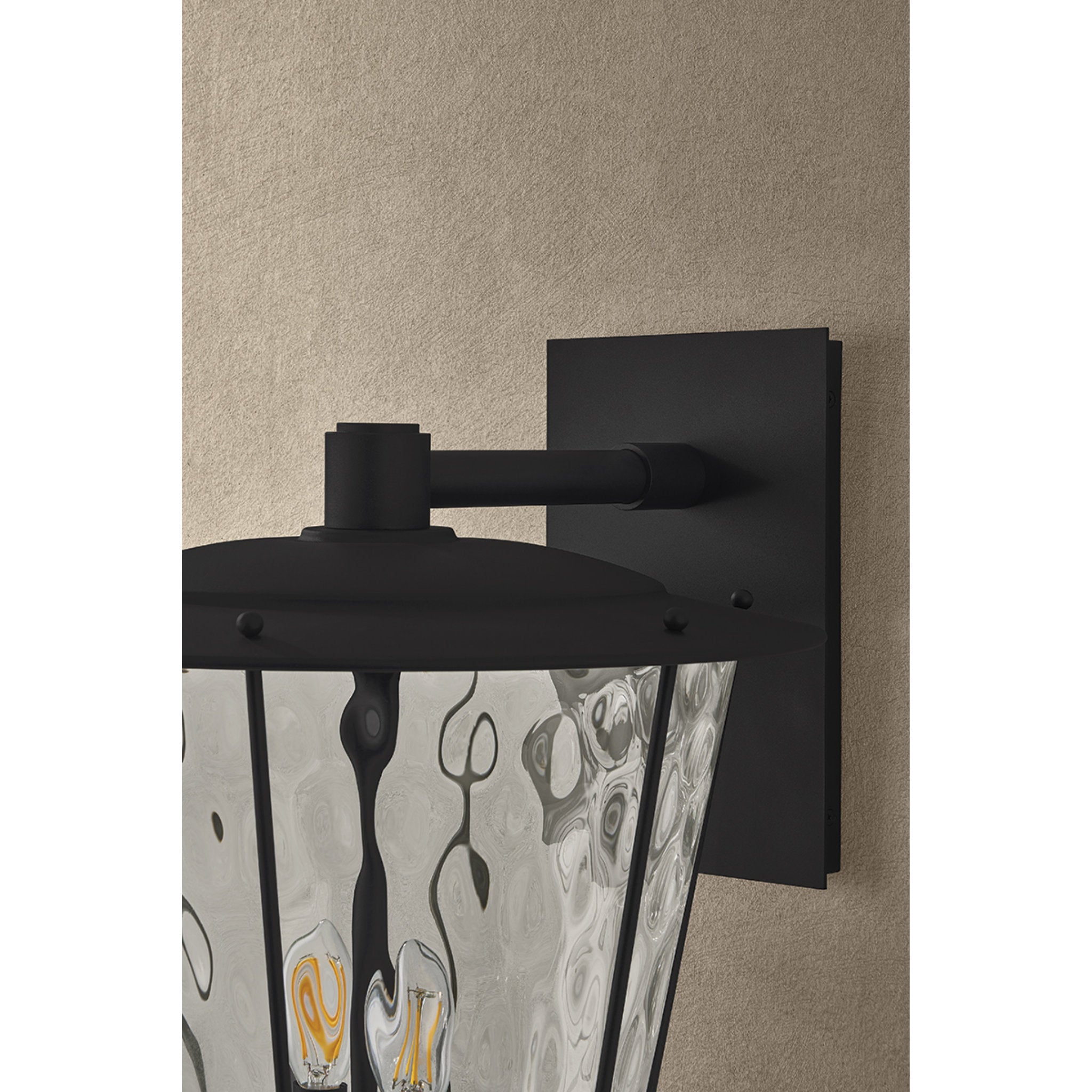 Jantzen 2-Light Exterior Wall Sconce in Texture Black 15W x 21.5H