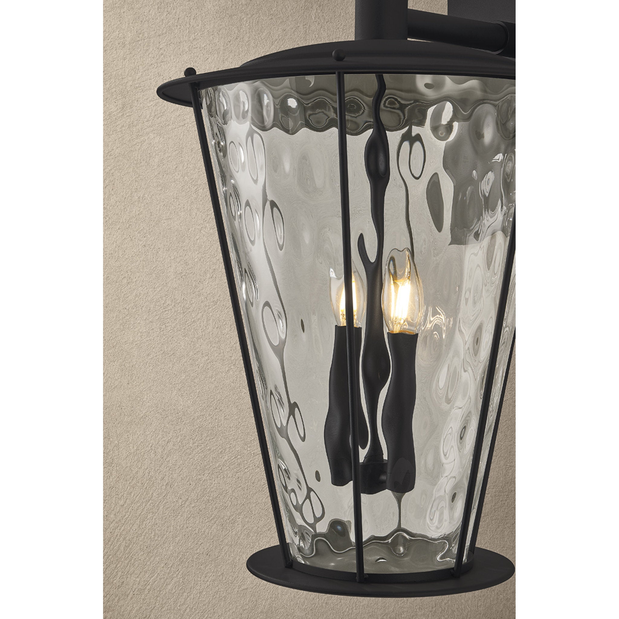 Jantzen 2-Light Exterior Wall Sconce in Texture Black 15W x 21.5H
