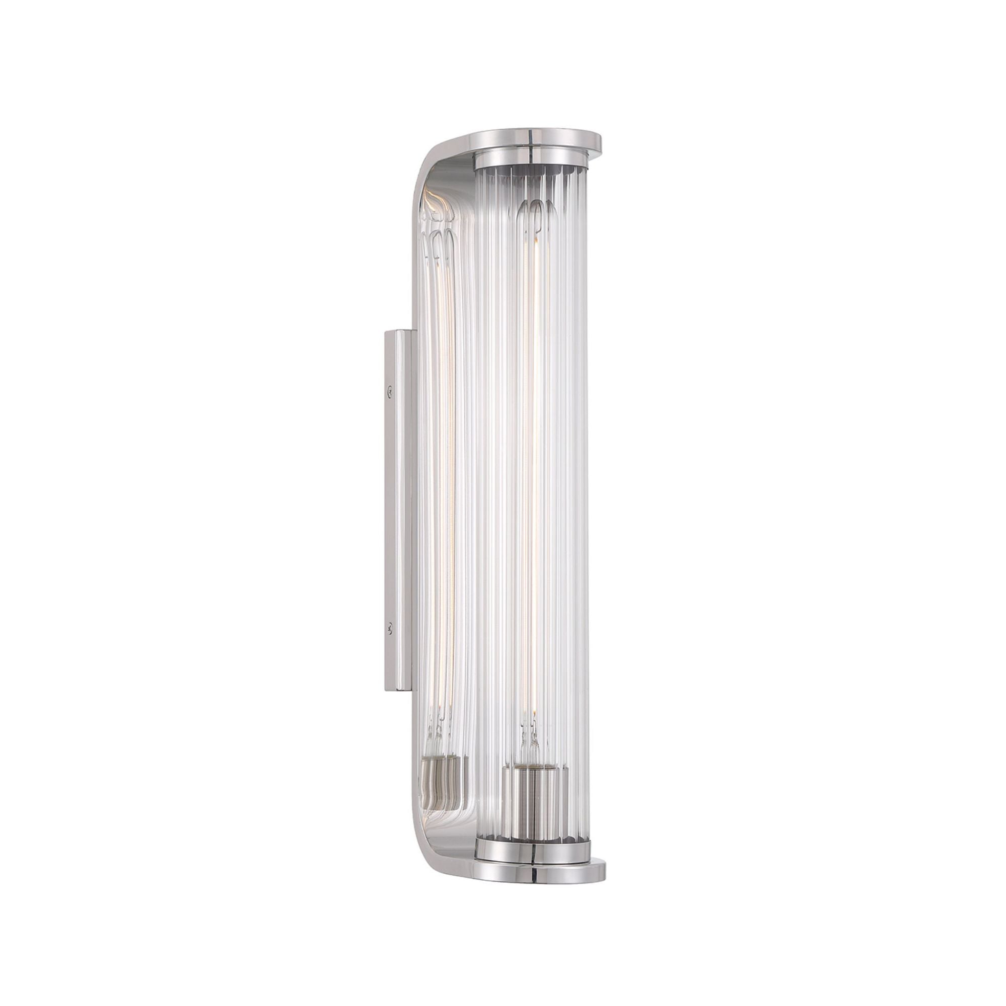 Jarvis 1 Light LED Polished Nickel Sconce Clear Glass Shade 4.25"W x 18"H x 6"D